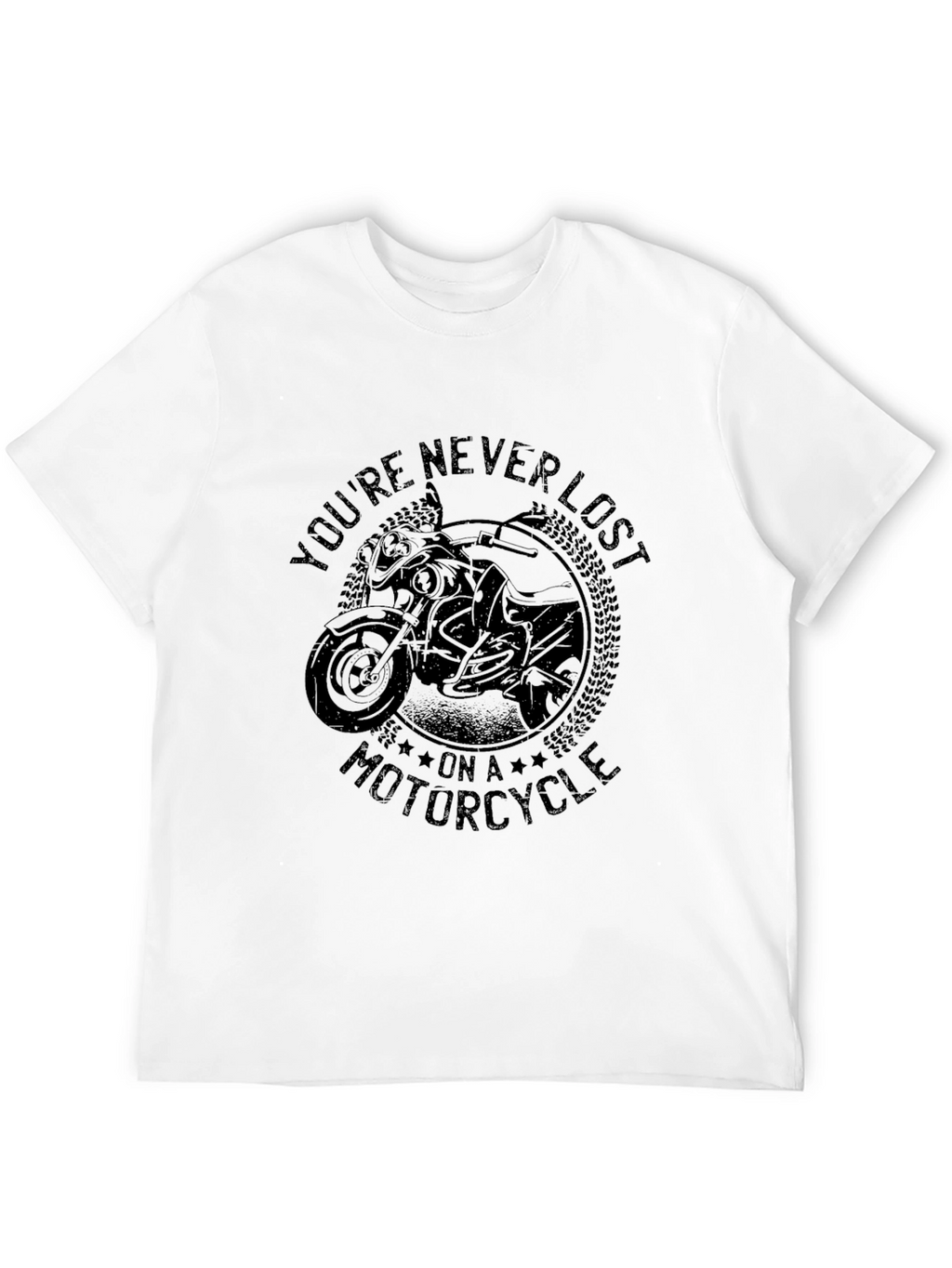 Motorcycle Graphic T-Shirt - Youre Never Lost
