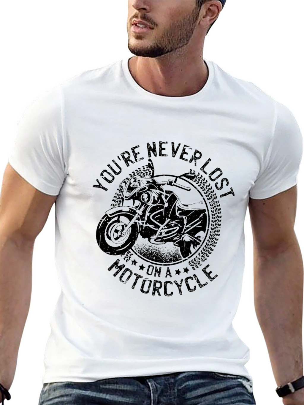 Motorcycle Graphic T-Shirt - Youre Never Lost