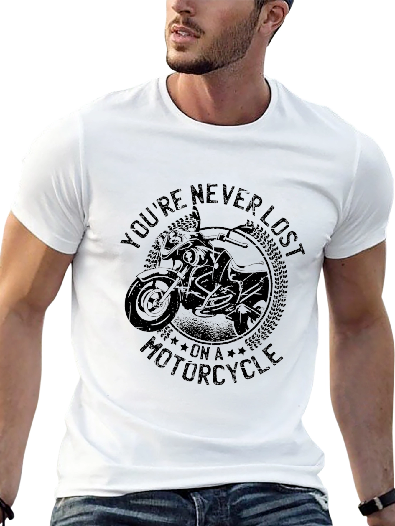 Motorcycle Graphic T-Shirt - Youre Never Lost