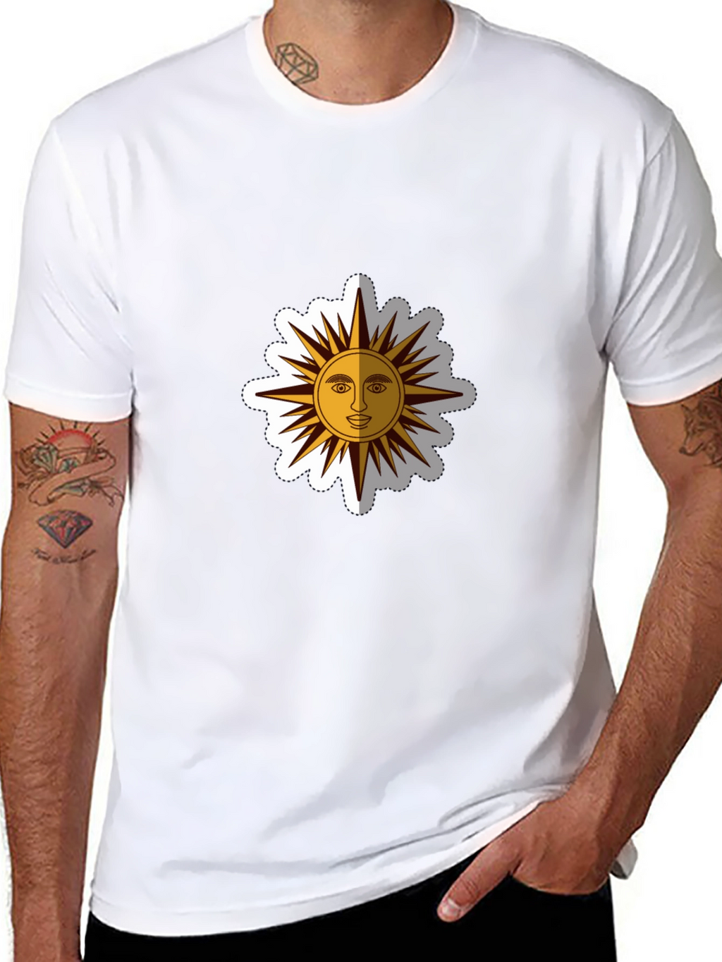 Graphic Sun Tee - Black Cotton Blend