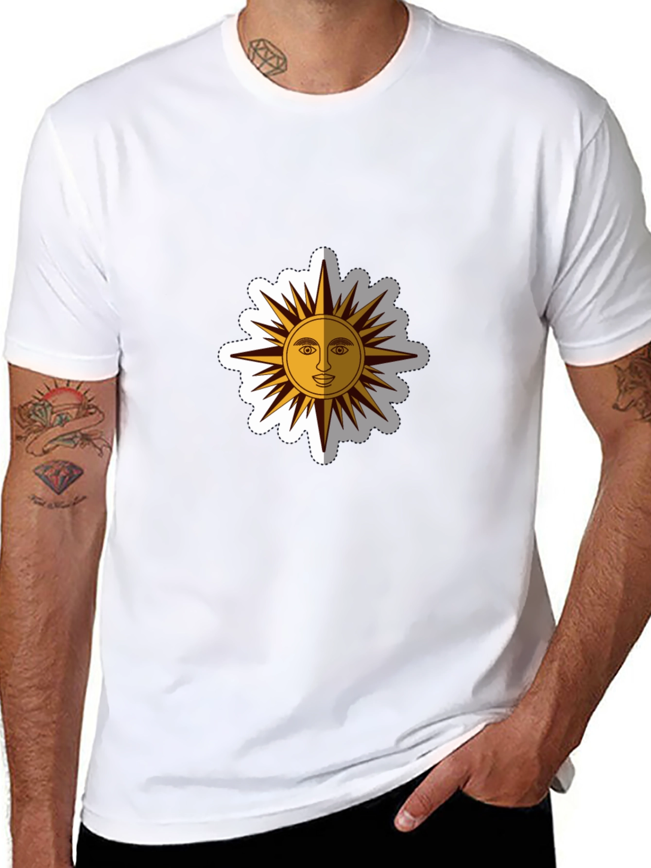 Graphic Sun Tee - Black Cotton Blend