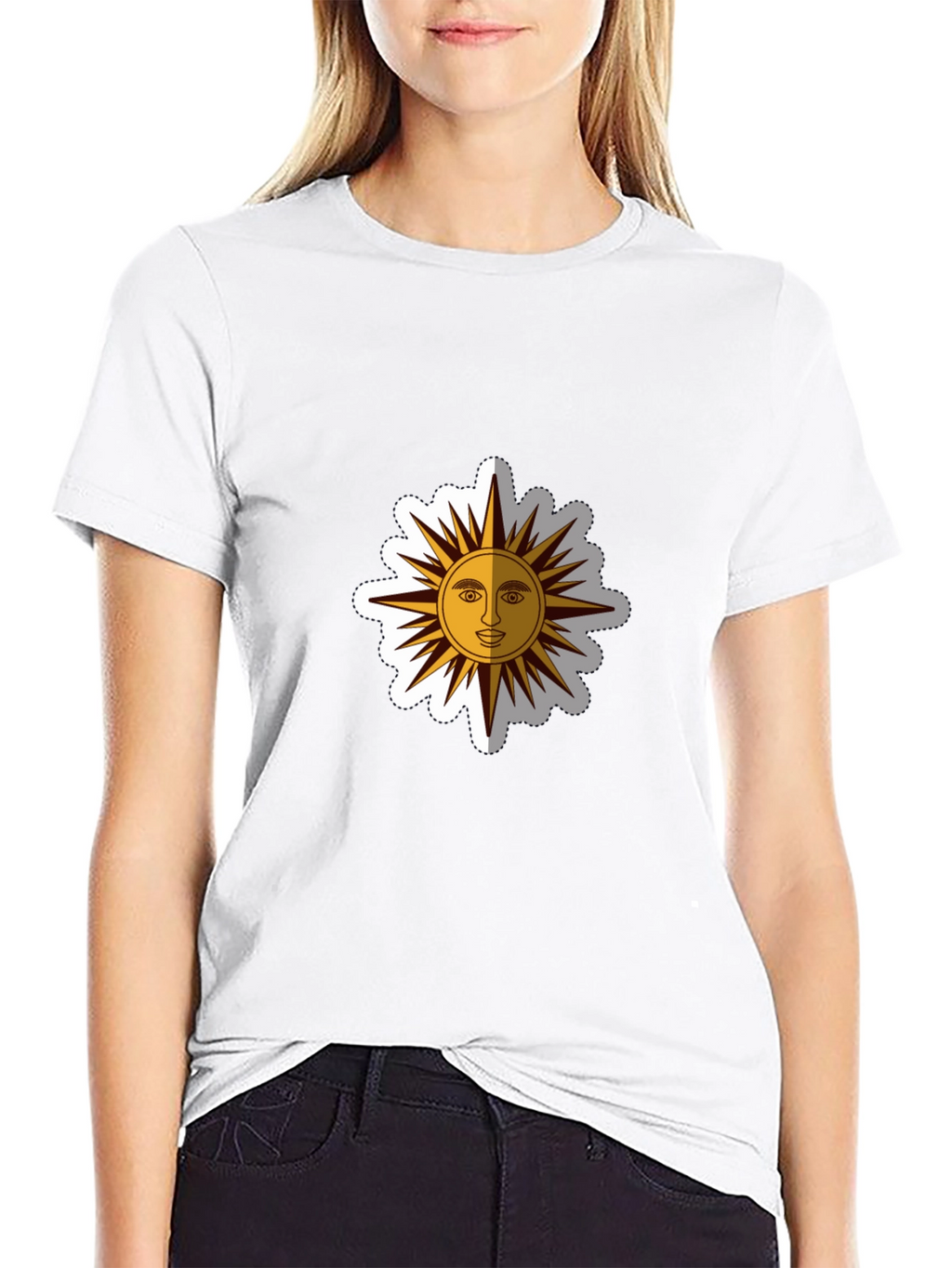 Graphic Sun Tee - Black Cotton Blend