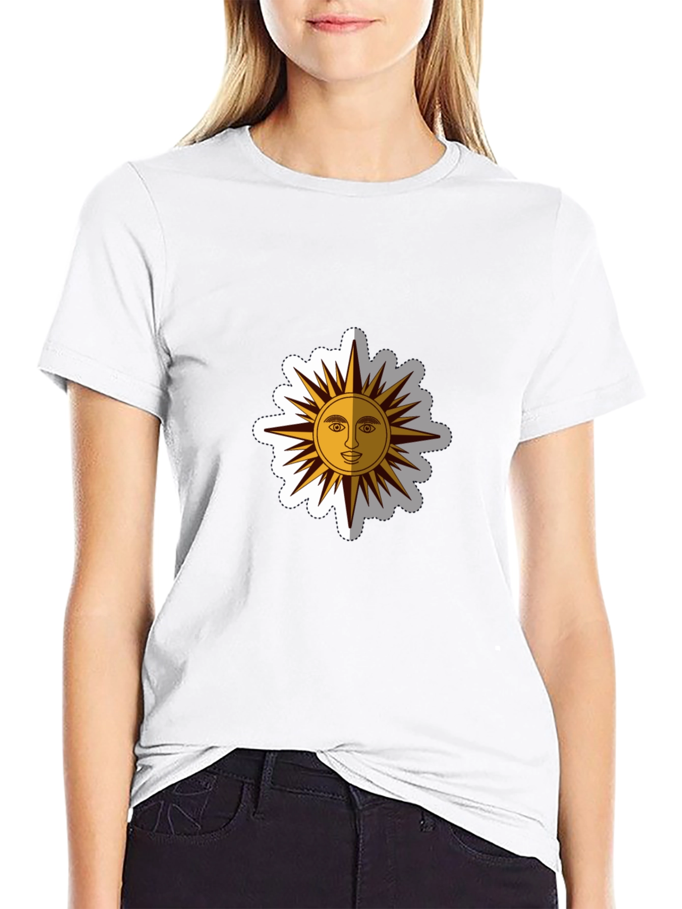 Graphic Sun Tee - Black Cotton Blend