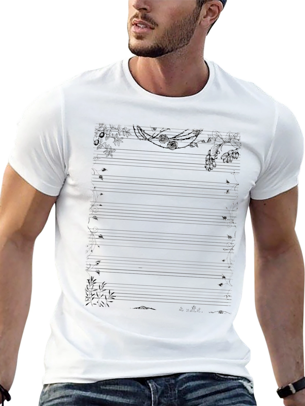 Musical Note T-Shirt - Black Cotton Tee
