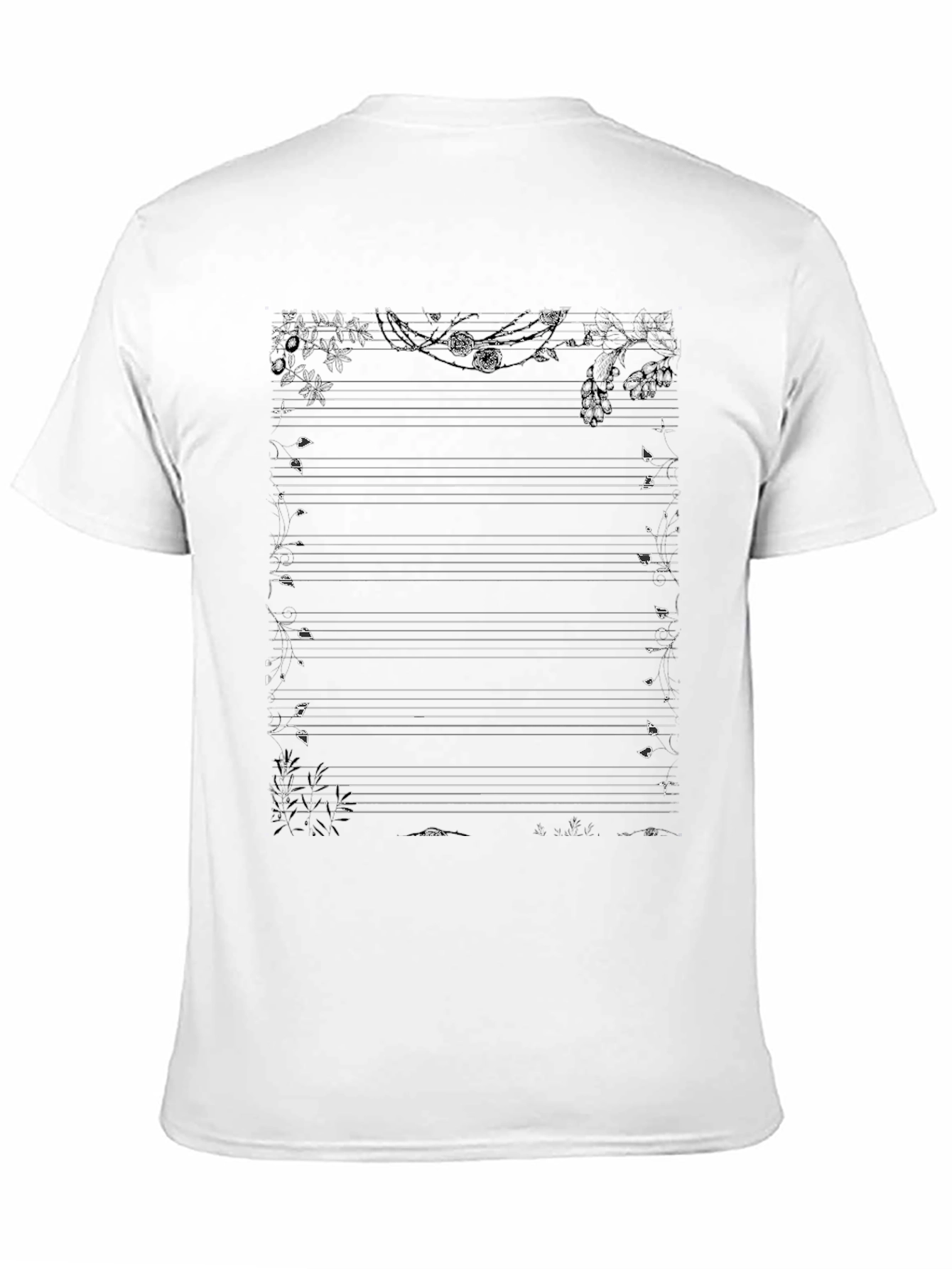 Musical Note T-Shirt - Black Cotton Tee