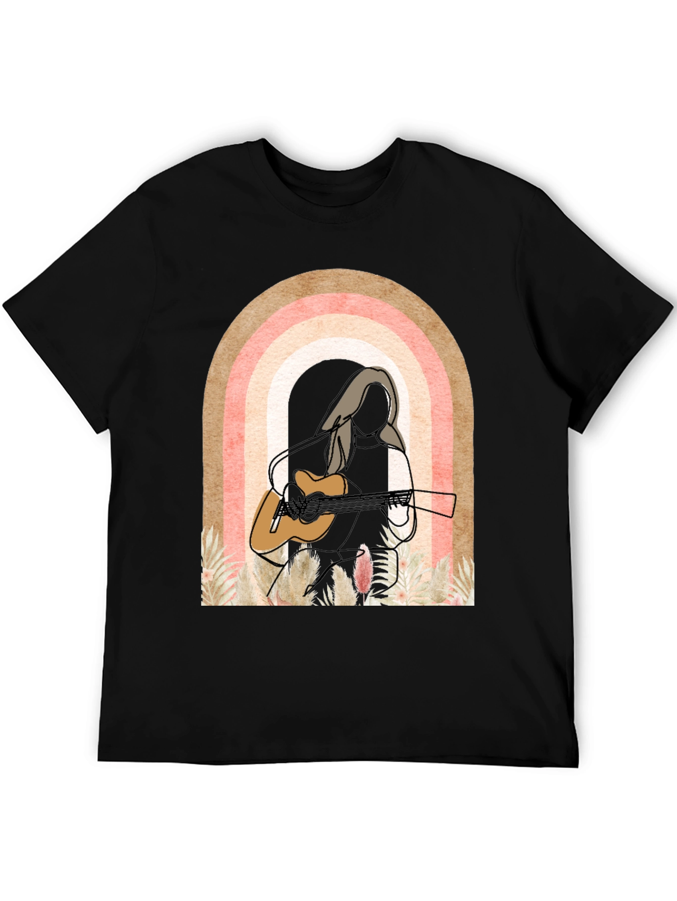 Boho Guitar Player Tee - Vintage Style Graphic T-Shirt