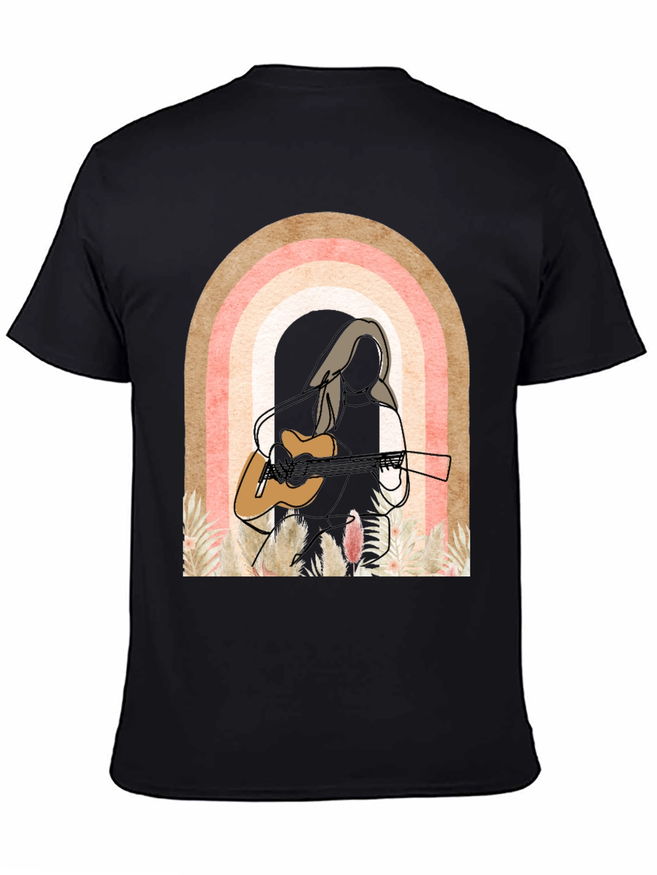 Boho Guitar Player Tee - Vintage Style Graphic T-Shirt