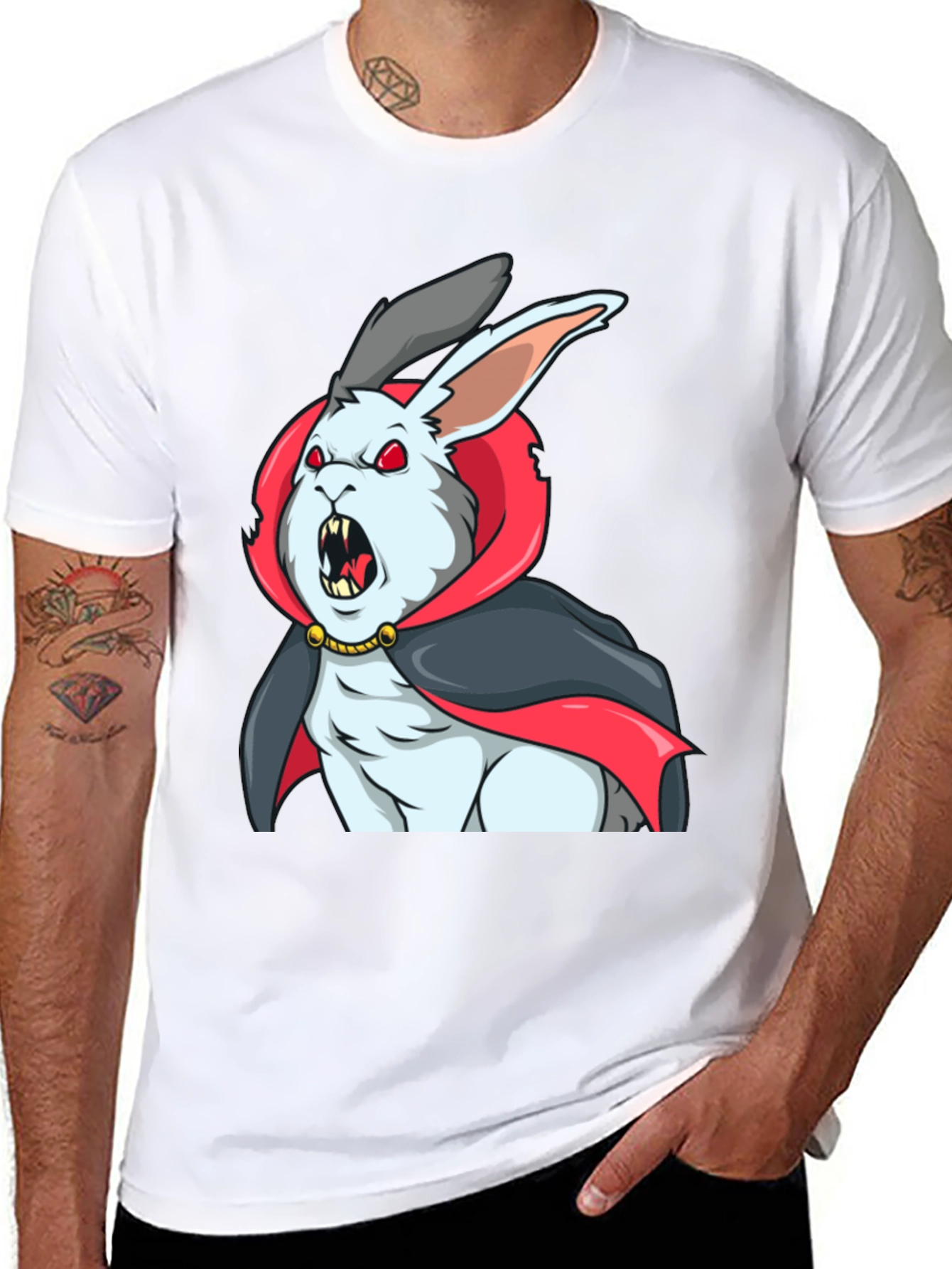 Vampire Rabbit Graphic Tee - Halloween Shirt
