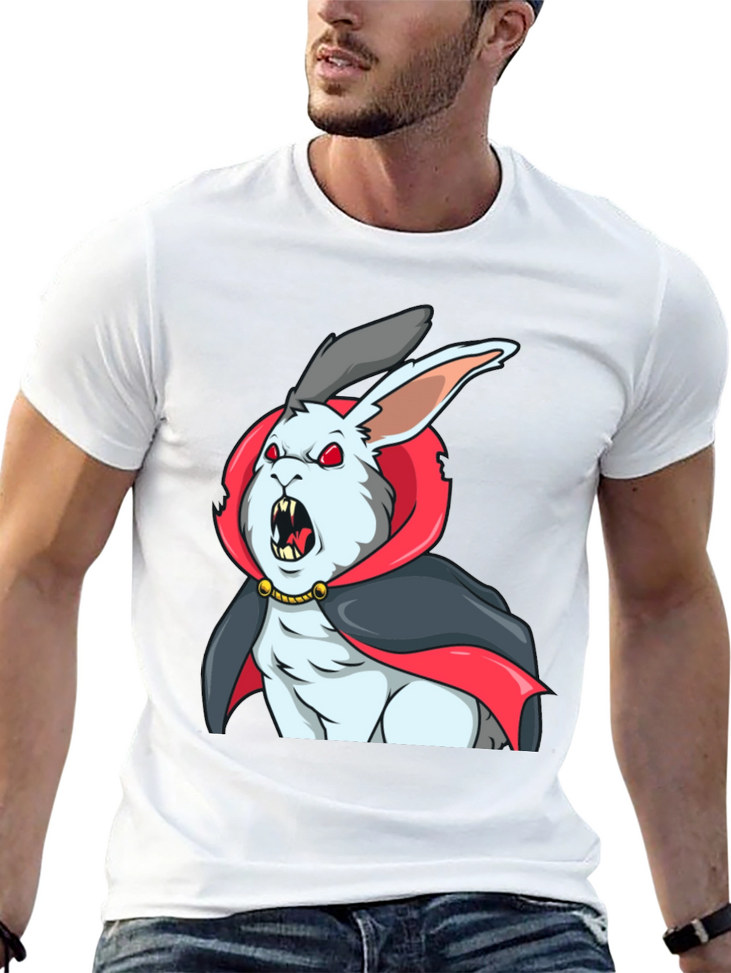 Vampire Rabbit Graphic Tee - Halloween Shirt