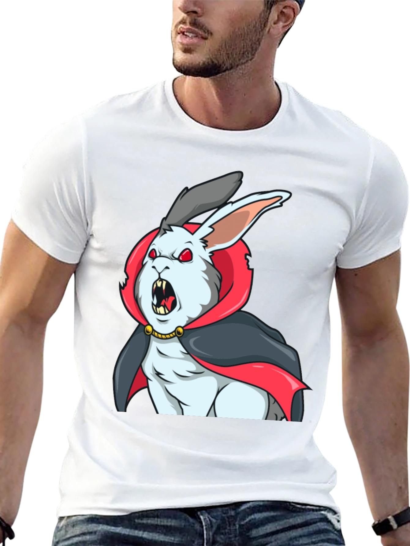 Vampire Rabbit Graphic Tee - Halloween Shirt