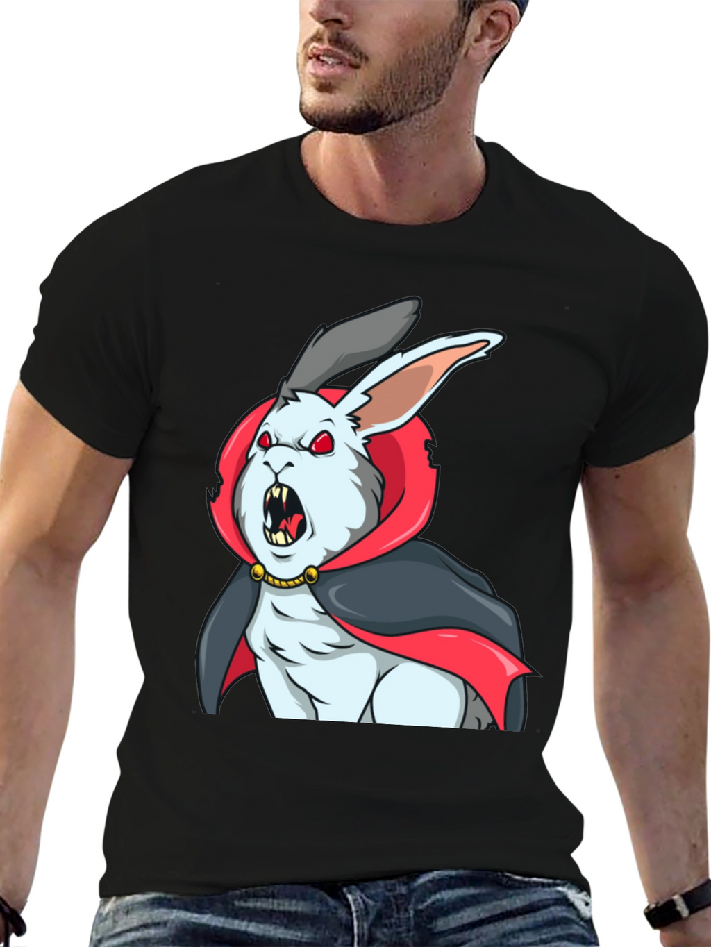 Vampire Rabbit Graphic Tee - Halloween Shirt