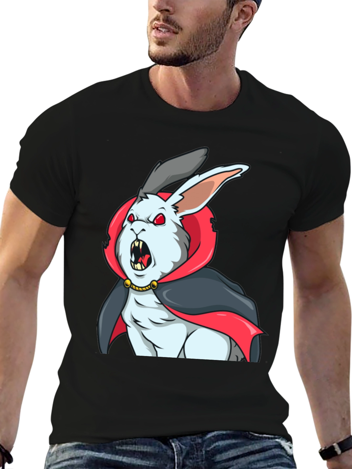 Vampire Rabbit Graphic Tee - Halloween Shirt