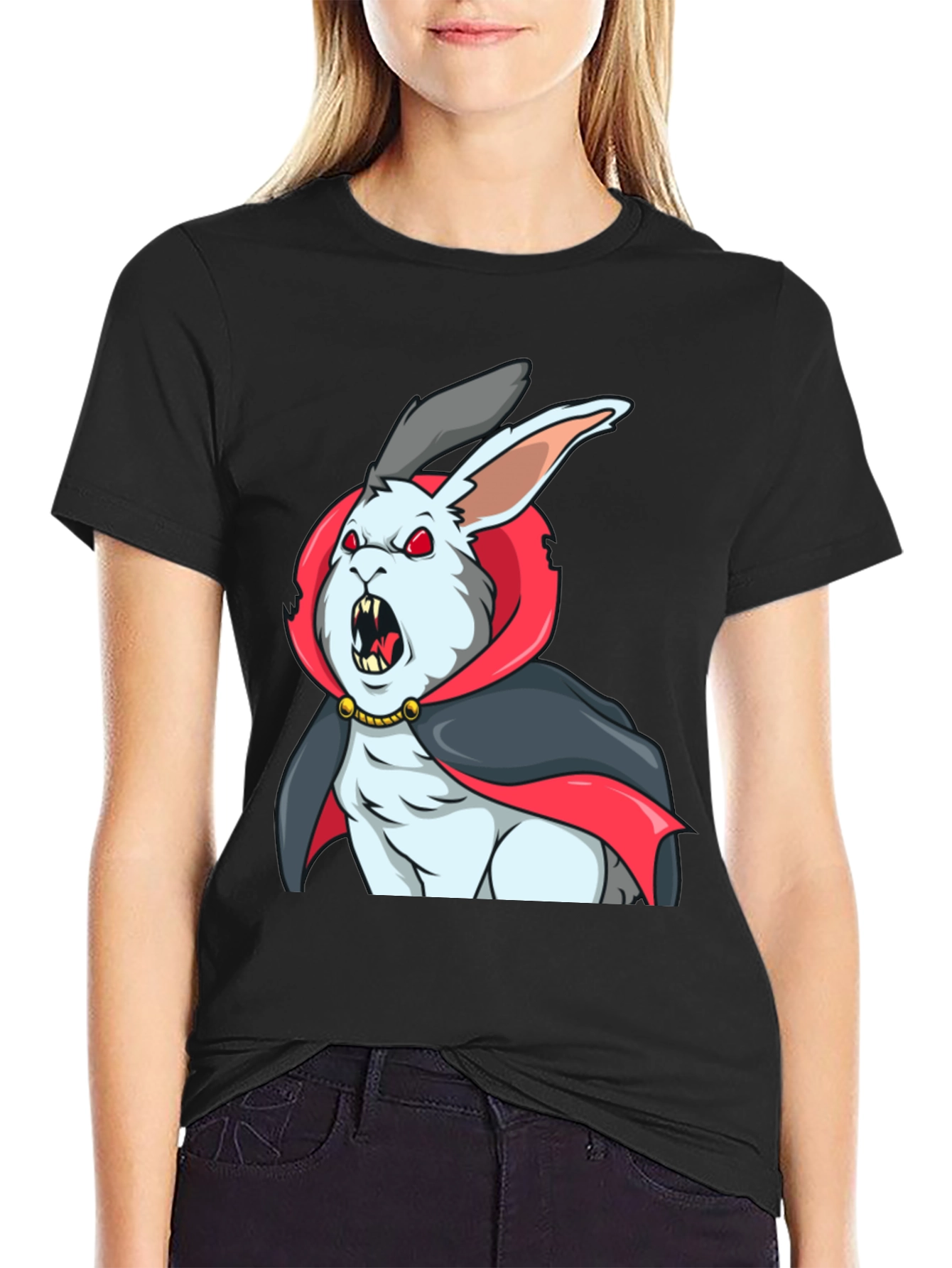 Vampire Rabbit Graphic Tee - Halloween Shirt