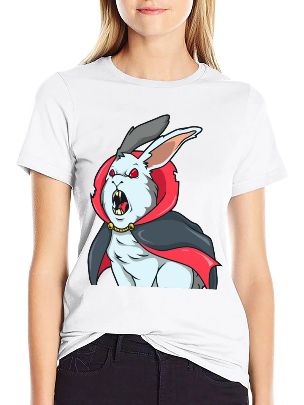 Vampire Rabbit Graphic Tee - Halloween Shirt