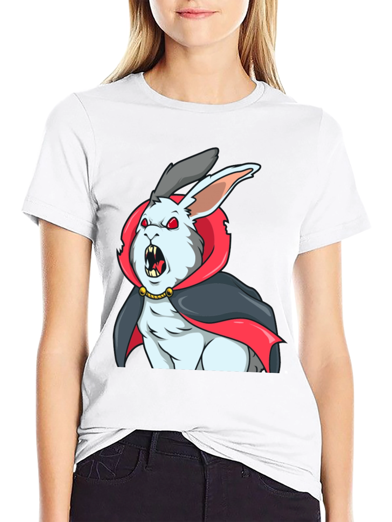 Vampire Rabbit Graphic Tee - Halloween Shirt
