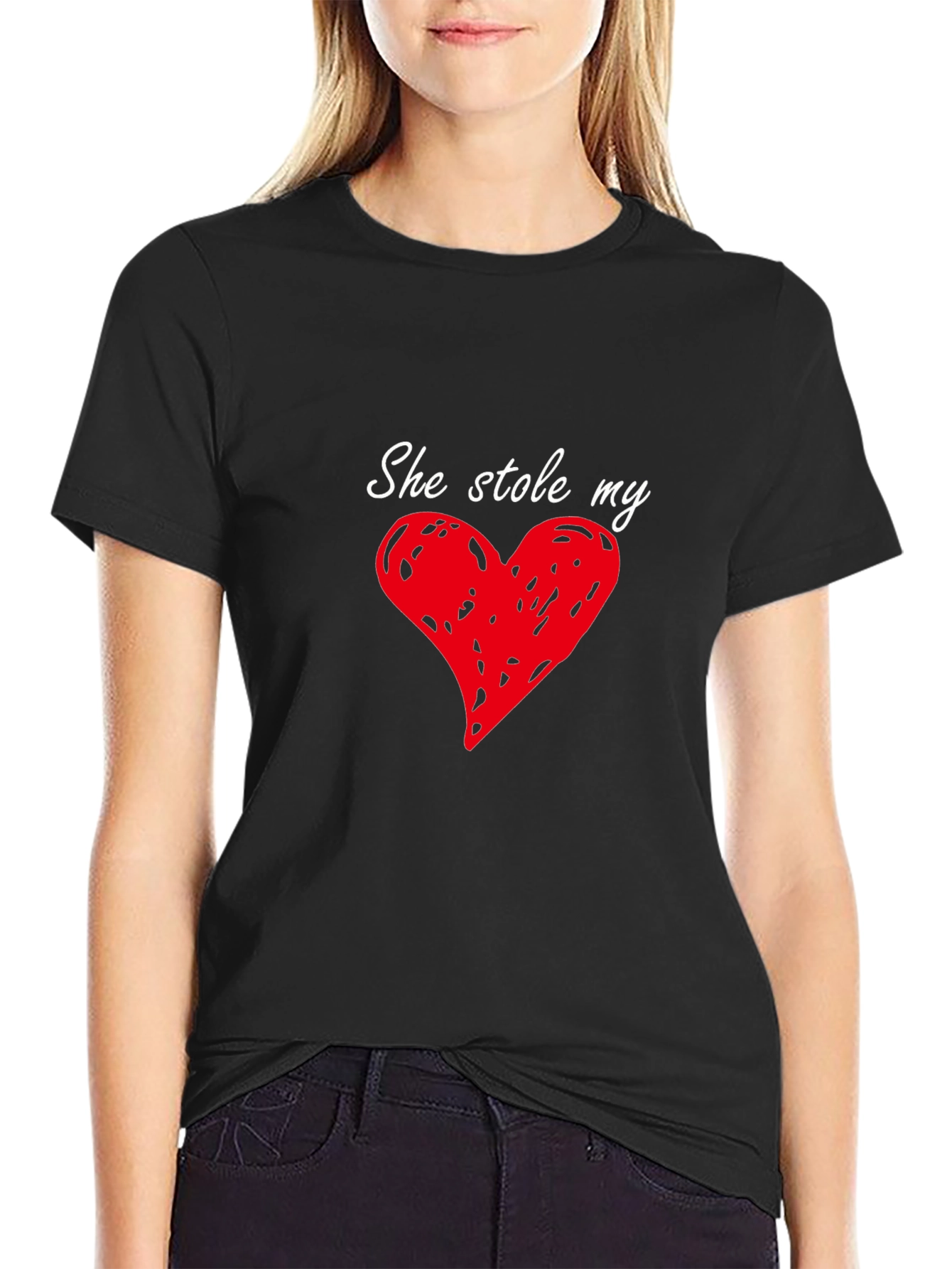 She Stole My Heart Mens T-Shirt - Black