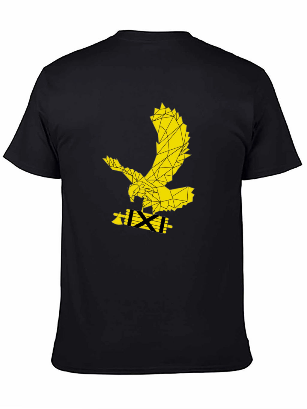 Geometric Eagle Graphic Black T-Shirt