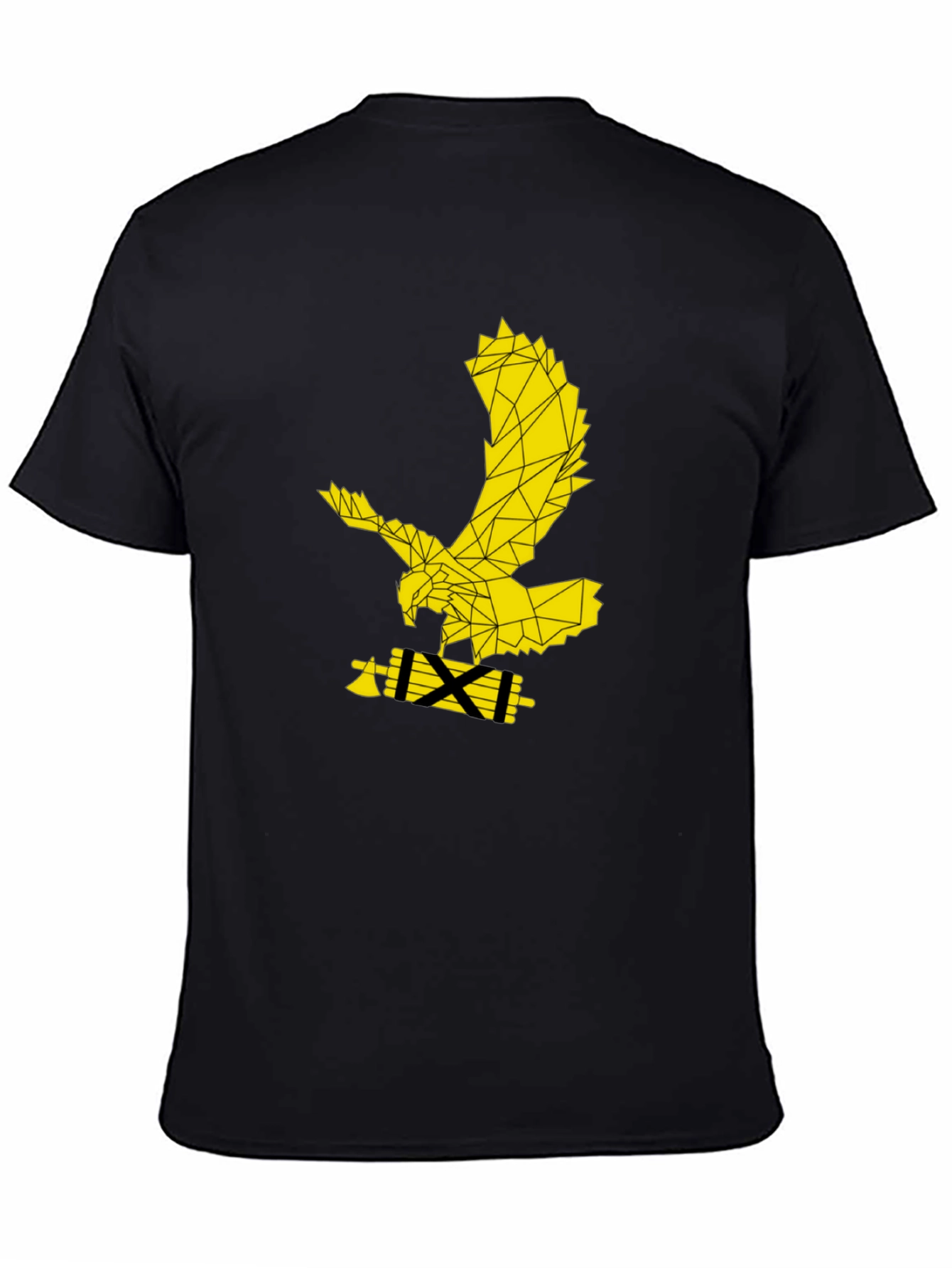 Geometric Eagle Graphic Black T-Shirt
