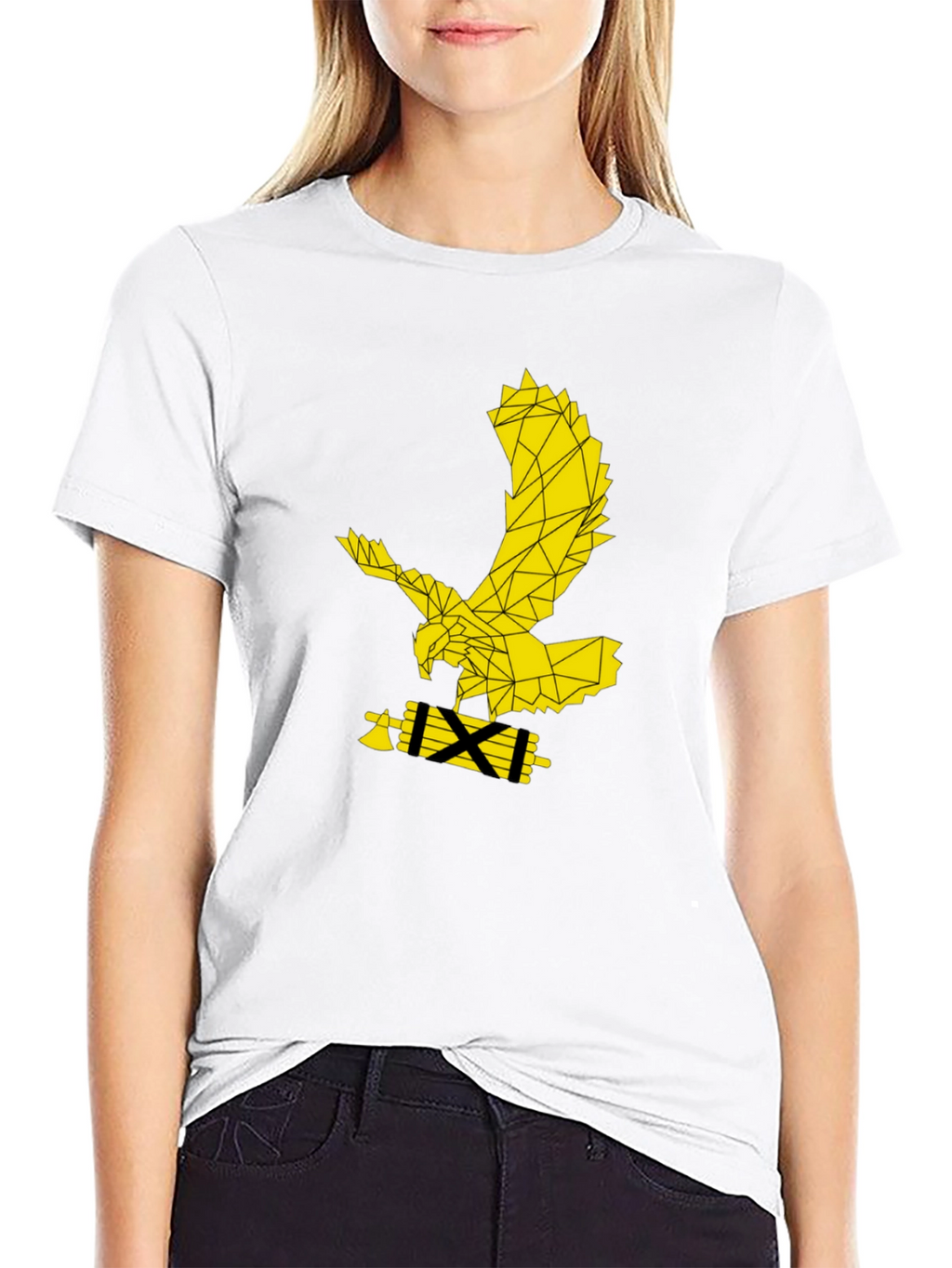 Geometric Eagle Graphic Black T-Shirt