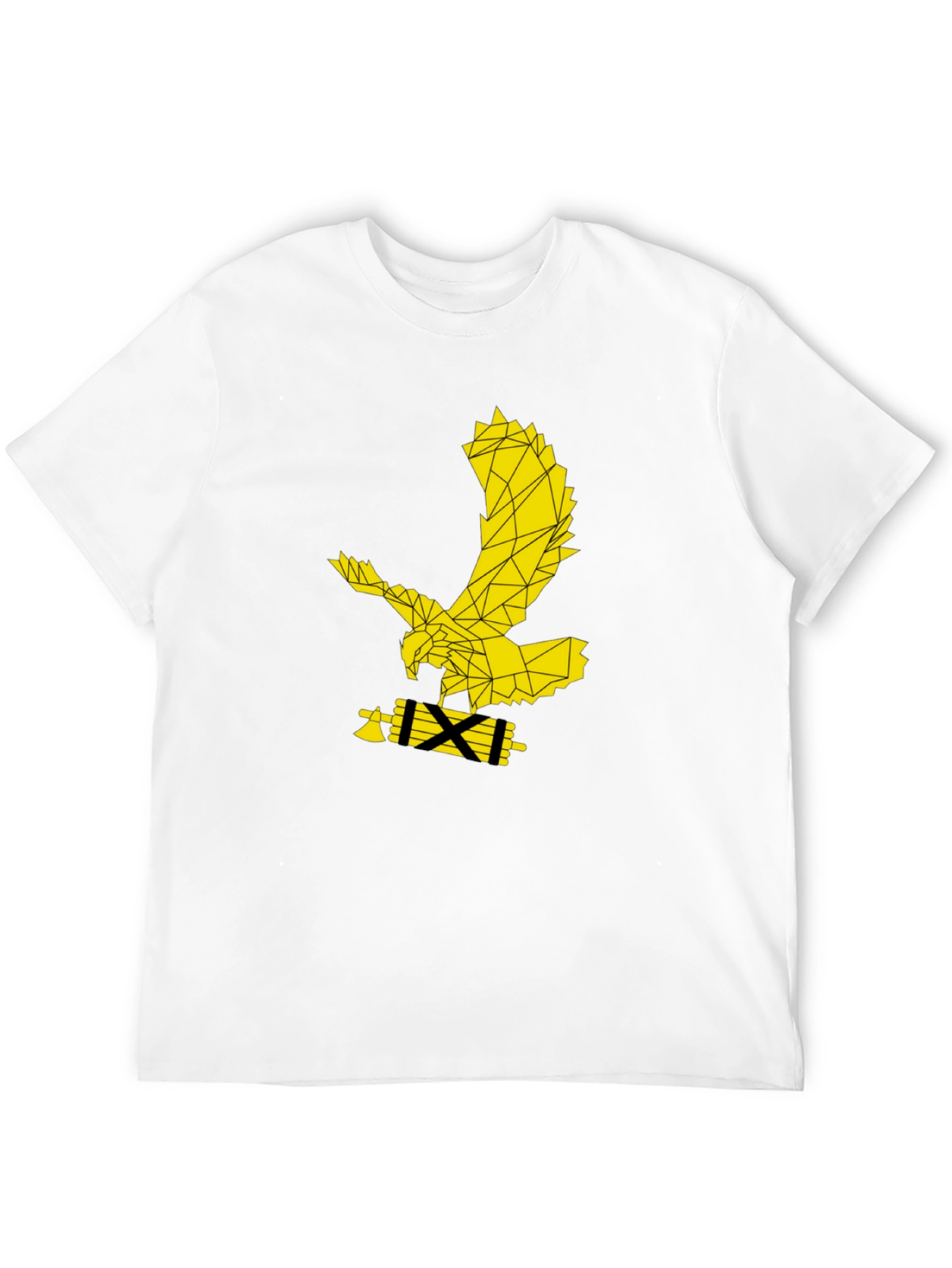 Geometric Eagle Graphic Black T-Shirt