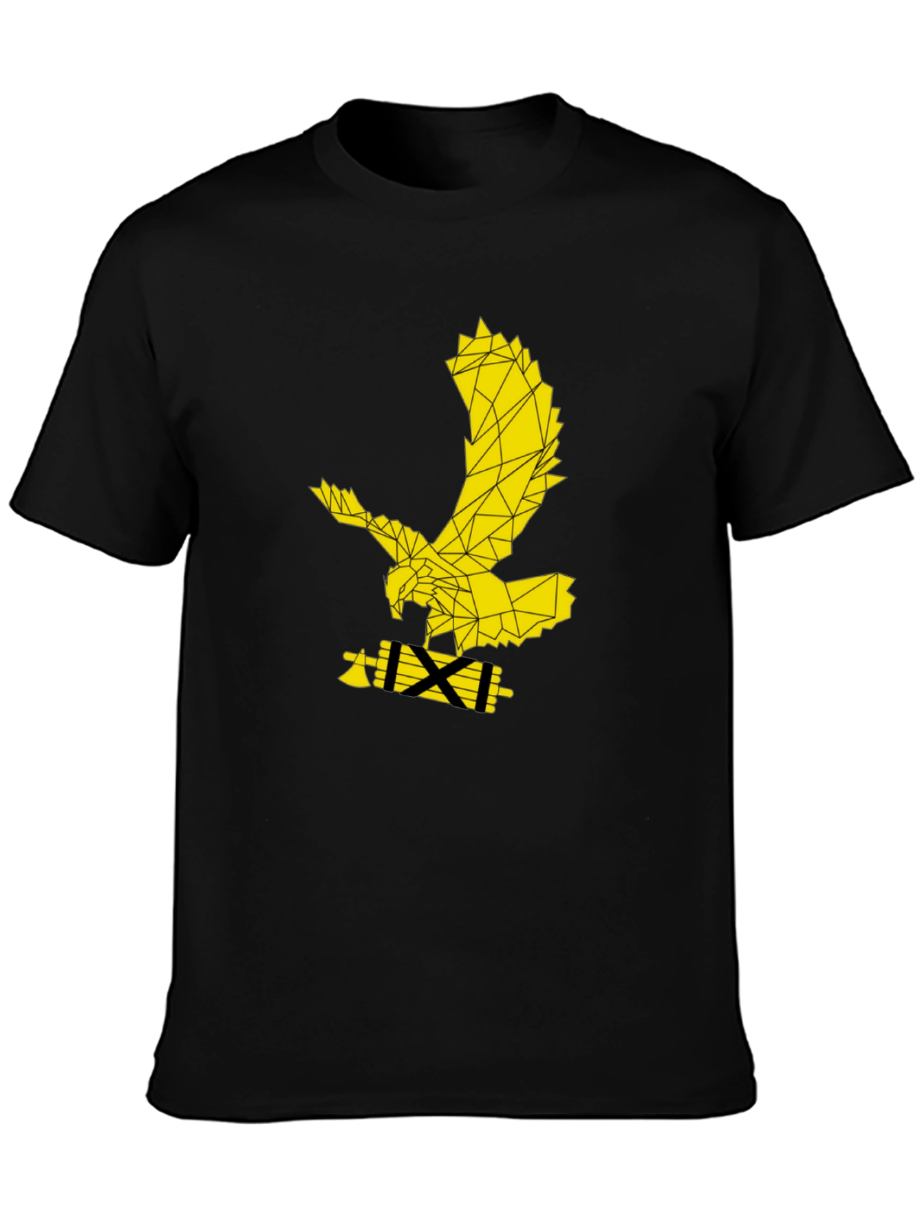 Geometric Eagle Graphic Black T-Shirt