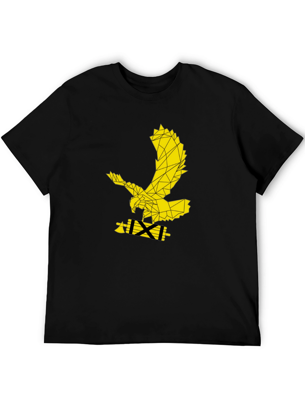 Geometric Eagle Graphic Black T-Shirt