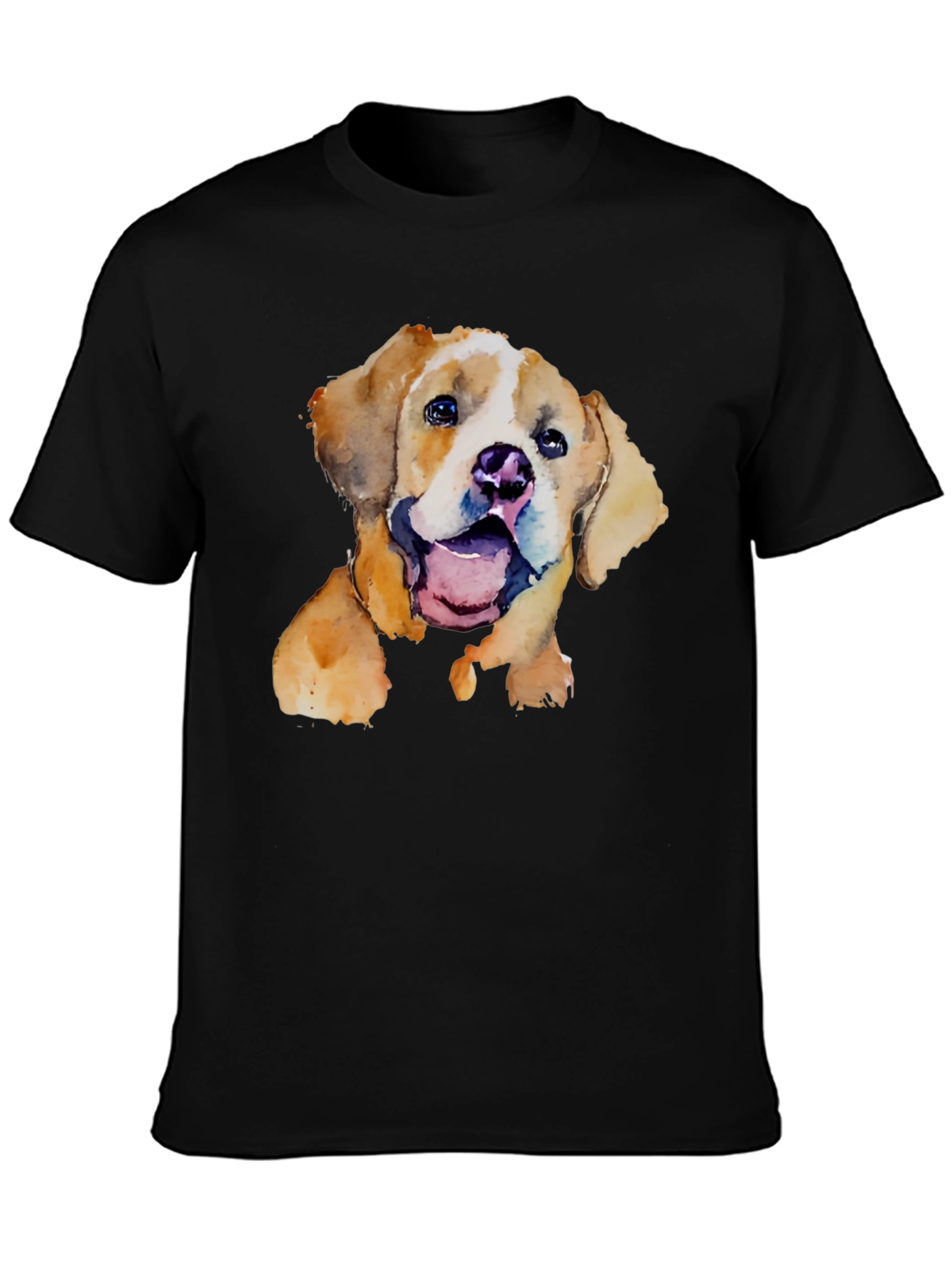 Watercolor Puppy Graphic T-Shirt - Cute Dog Tee