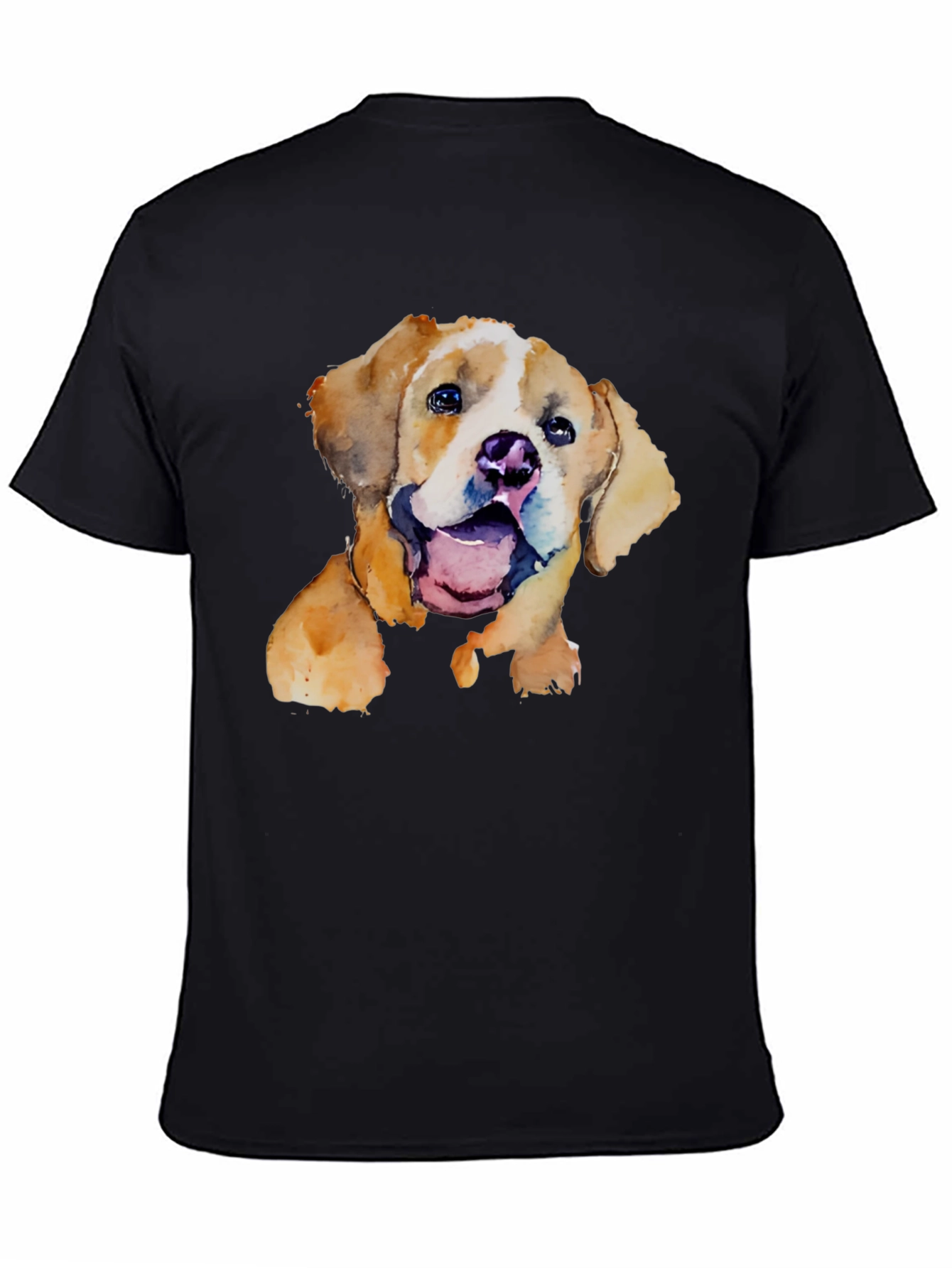 Watercolor Puppy Graphic T-Shirt - Cute Dog Tee