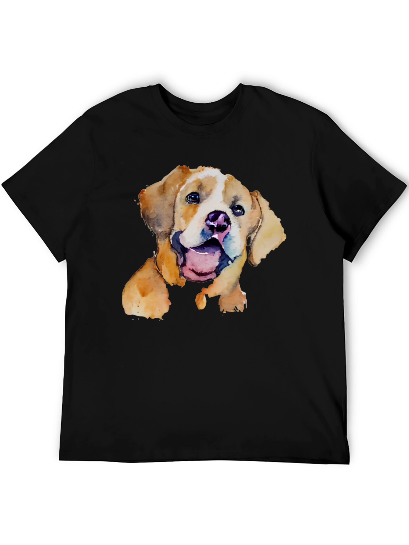 Watercolor Puppy Graphic T-Shirt - Cute Dog Tee