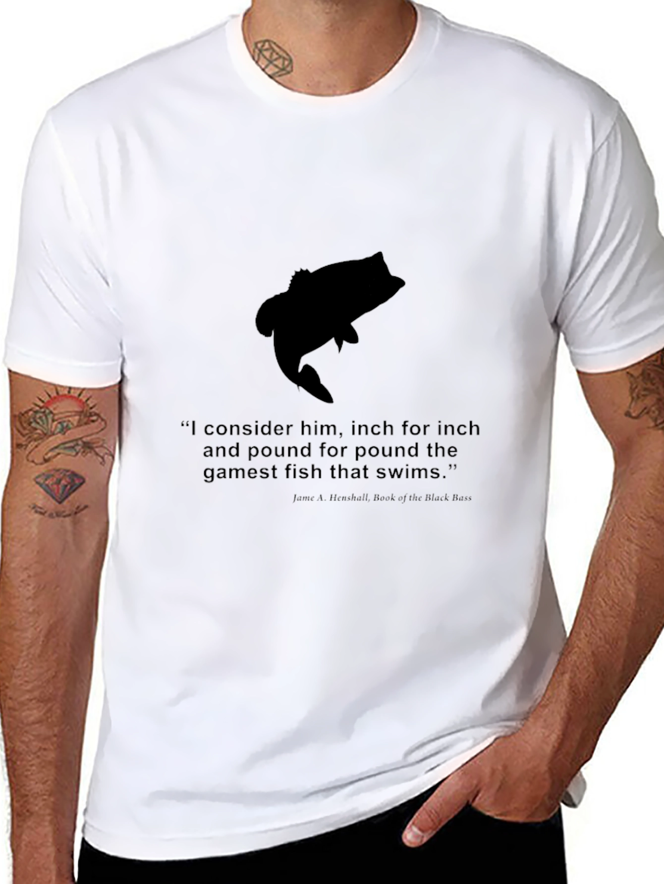 Bass Fishing Quote Graphic Tee - Black