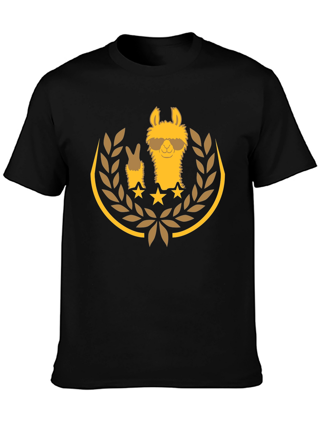 Cool Llama Graphic Tee - Casual Black T-Shirt