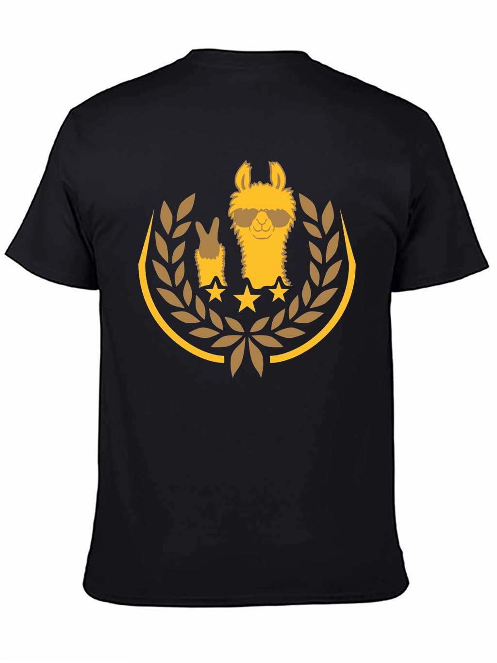 Cool Llama Graphic Tee - Casual Black T-Shirt