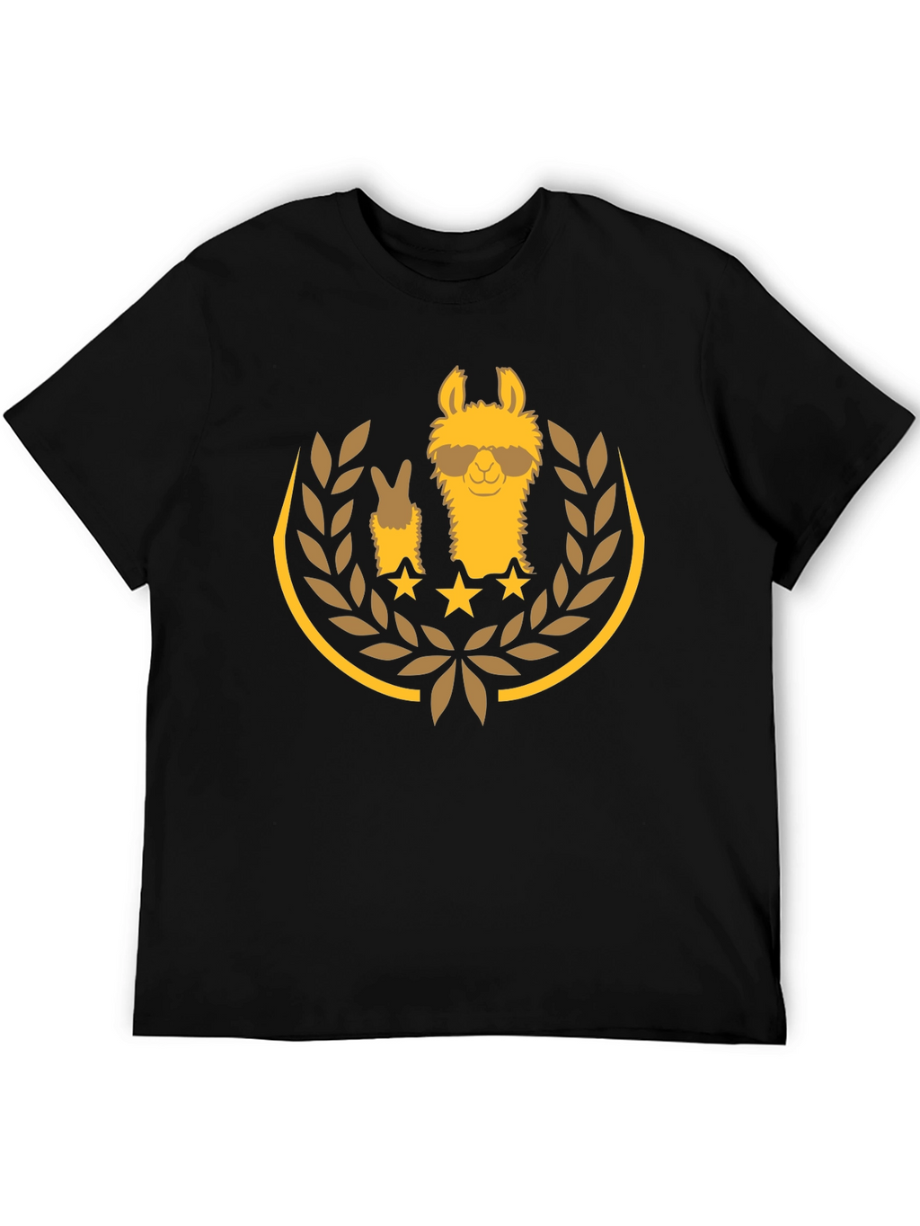 Cool Llama Graphic Tee - Casual Black T-Shirt