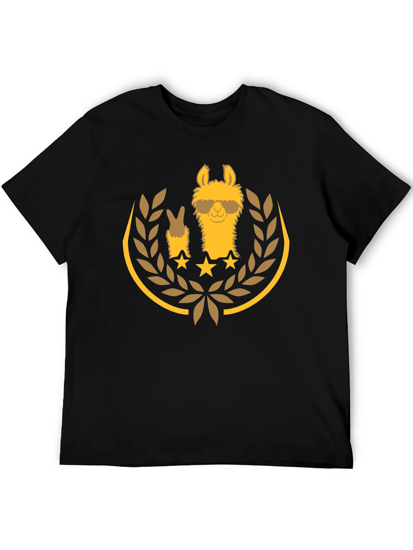 Cool Llama Graphic Tee - Casual Black T-Shirt