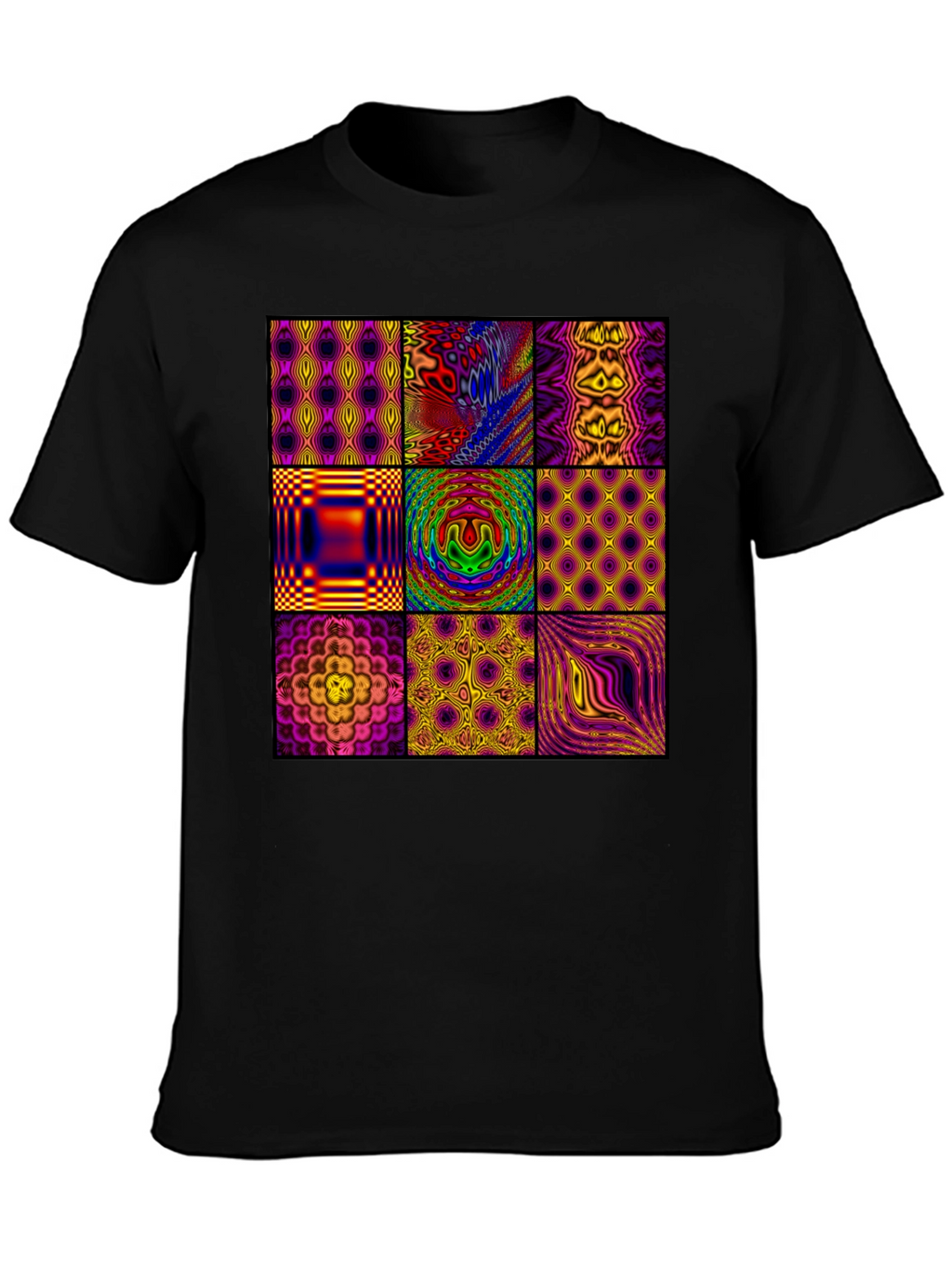 Abstract Pattern Graphic Tee - Mens Black T-Shirt