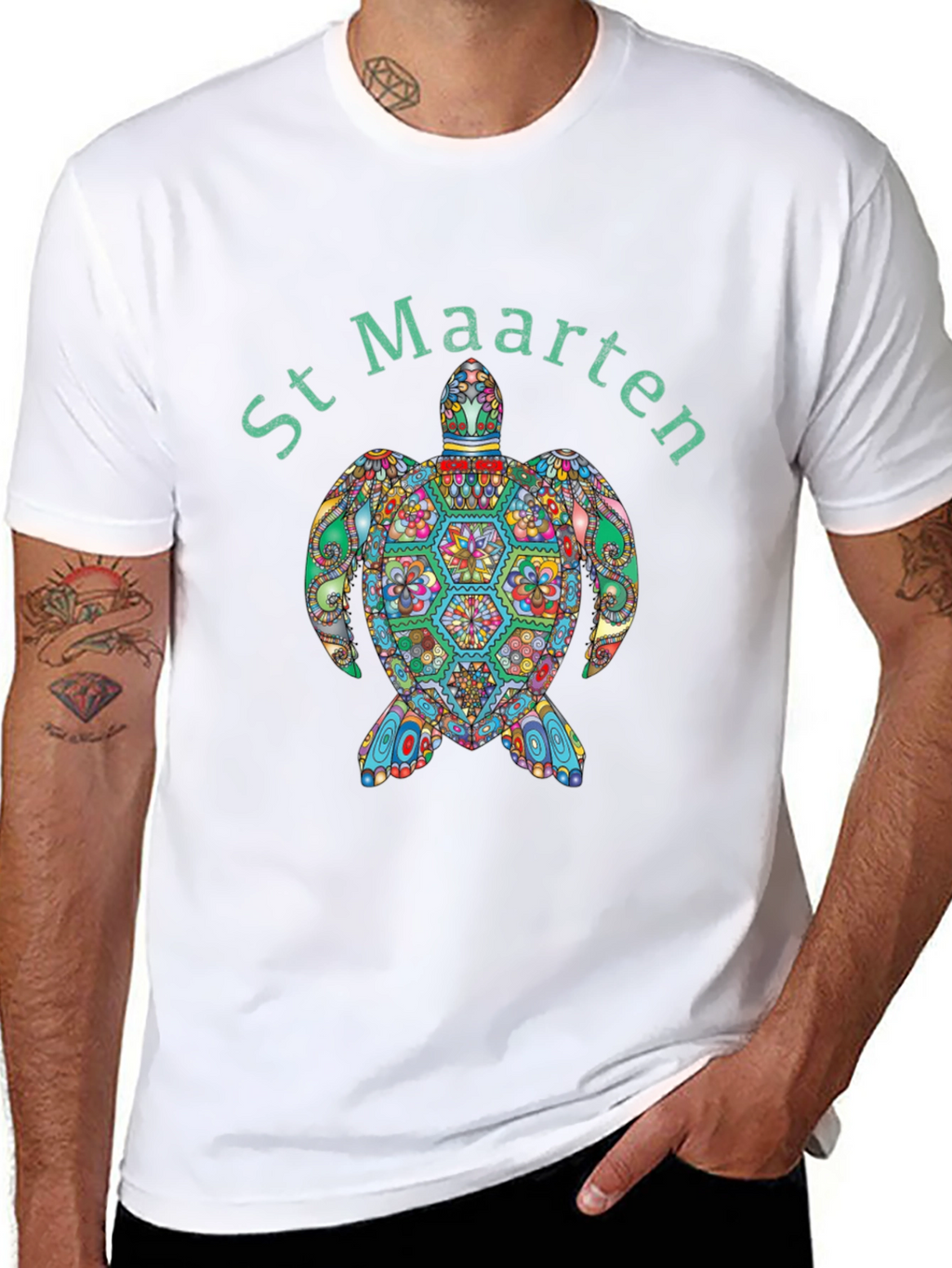 St Maarten Turtle Graphic T-Shirt