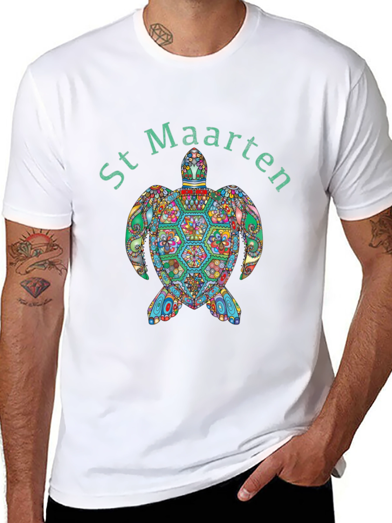 St Maarten Turtle Graphic T-Shirt
