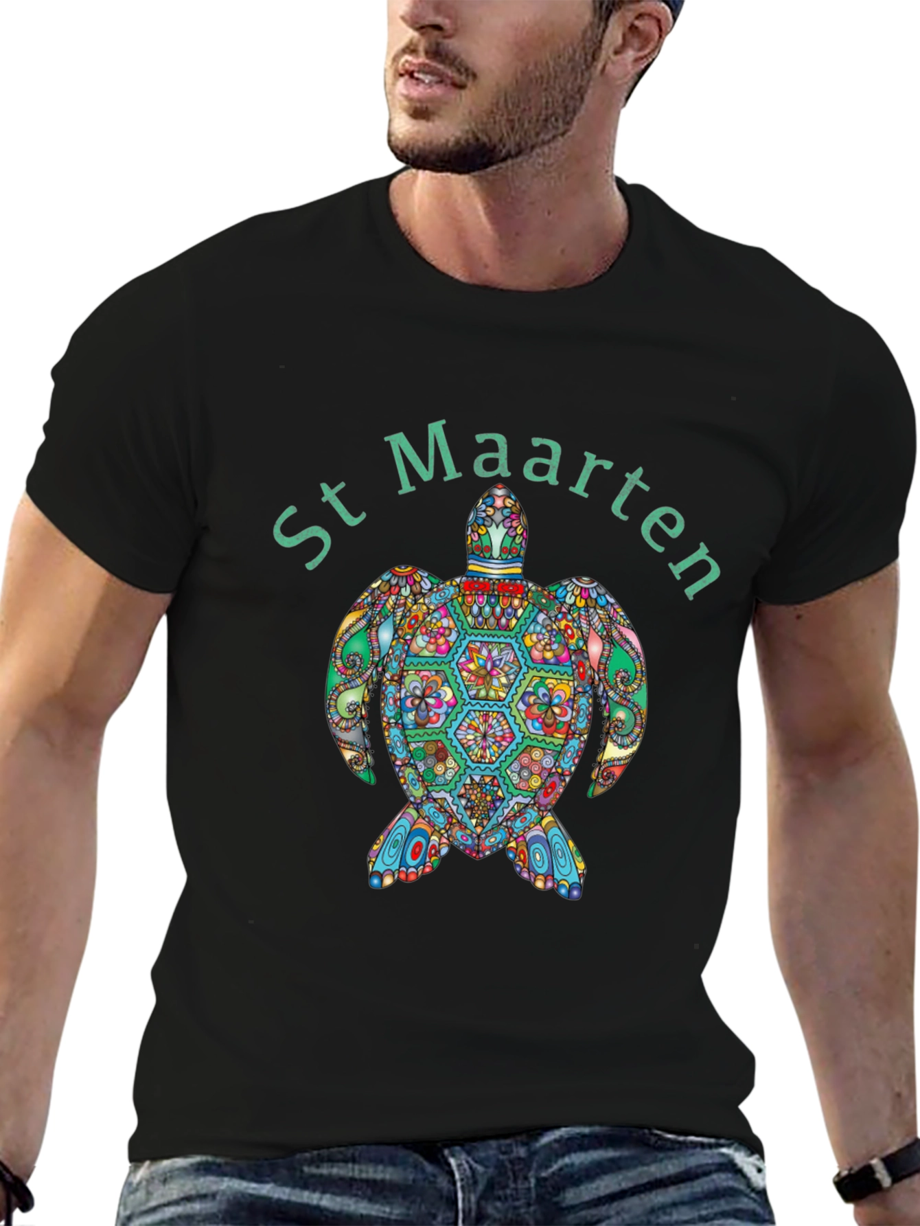 St Maarten Turtle Graphic T-Shirt