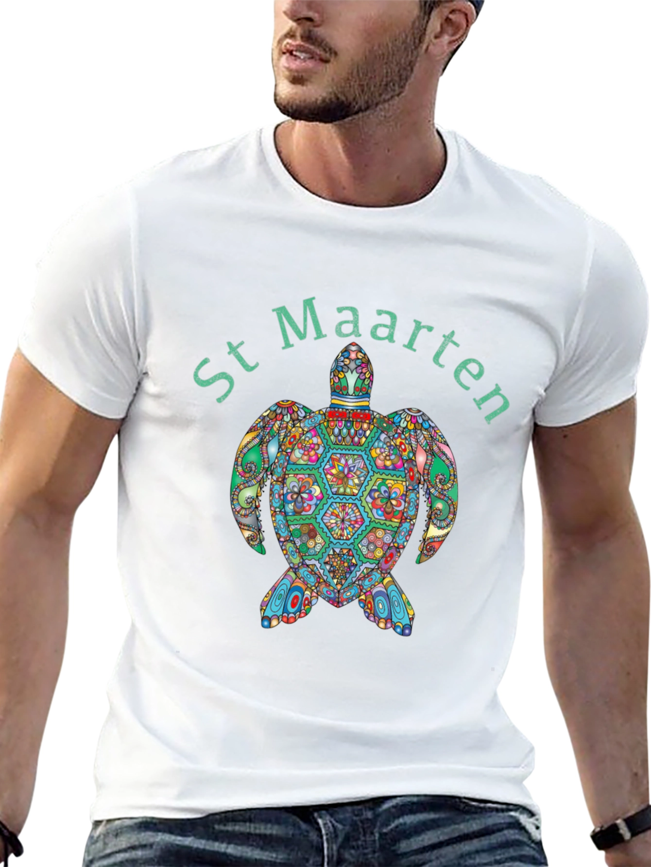 St Maarten Turtle Graphic T-Shirt