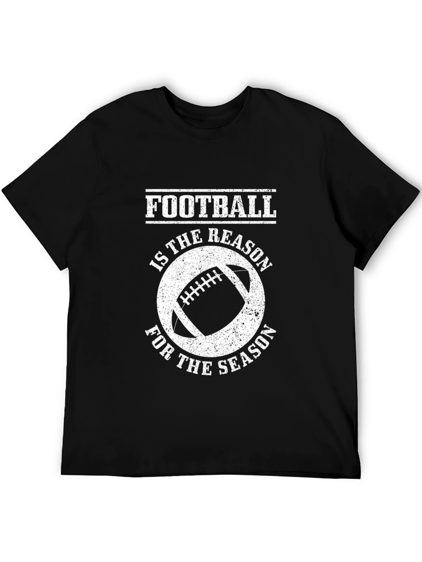 Football Season Graphic Tee - Black Cotton Shirt