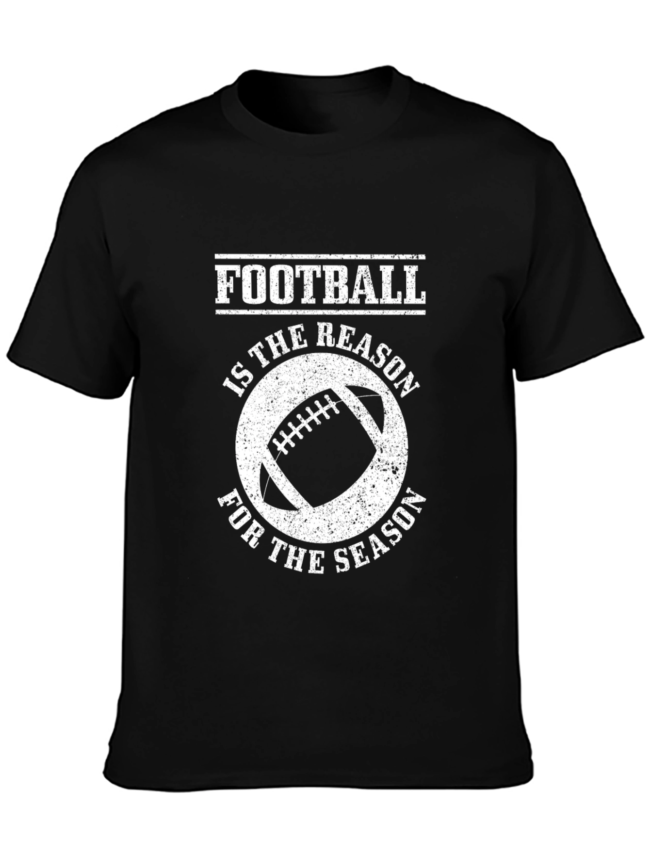 Football Season Graphic Tee - Black Cotton Shirt