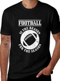 Football Season Graphic Tee - Black Cotton Shirt