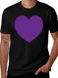 Heart Tee - Bold Purple Heart on Black