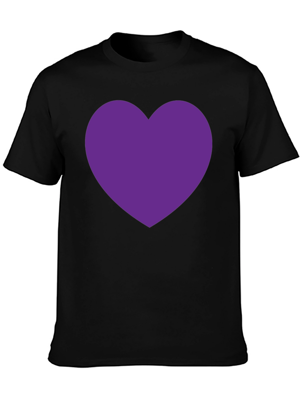Heart Tee - Bold Purple Heart on Black