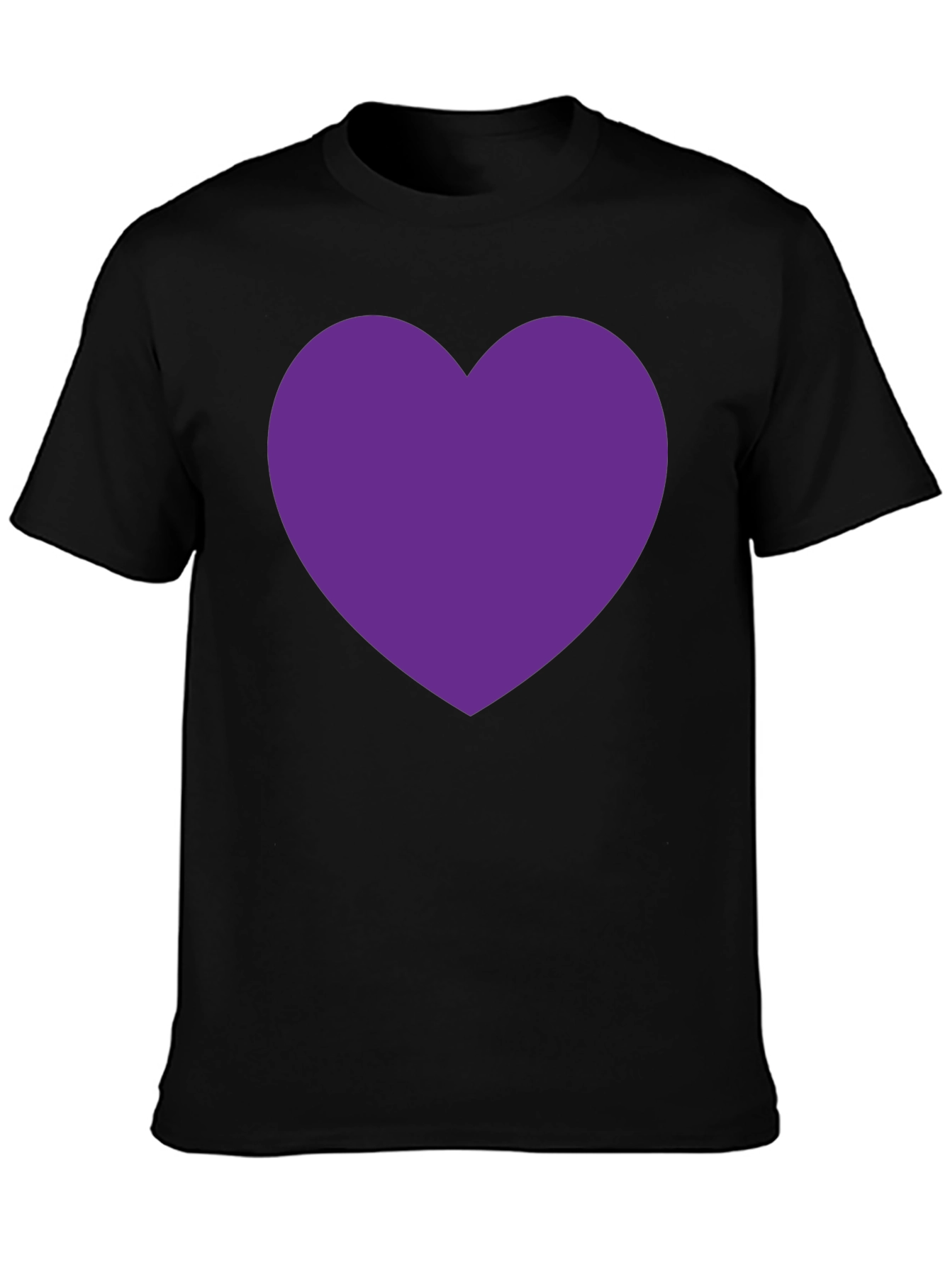 Heart Tee - Bold Purple Heart on Black