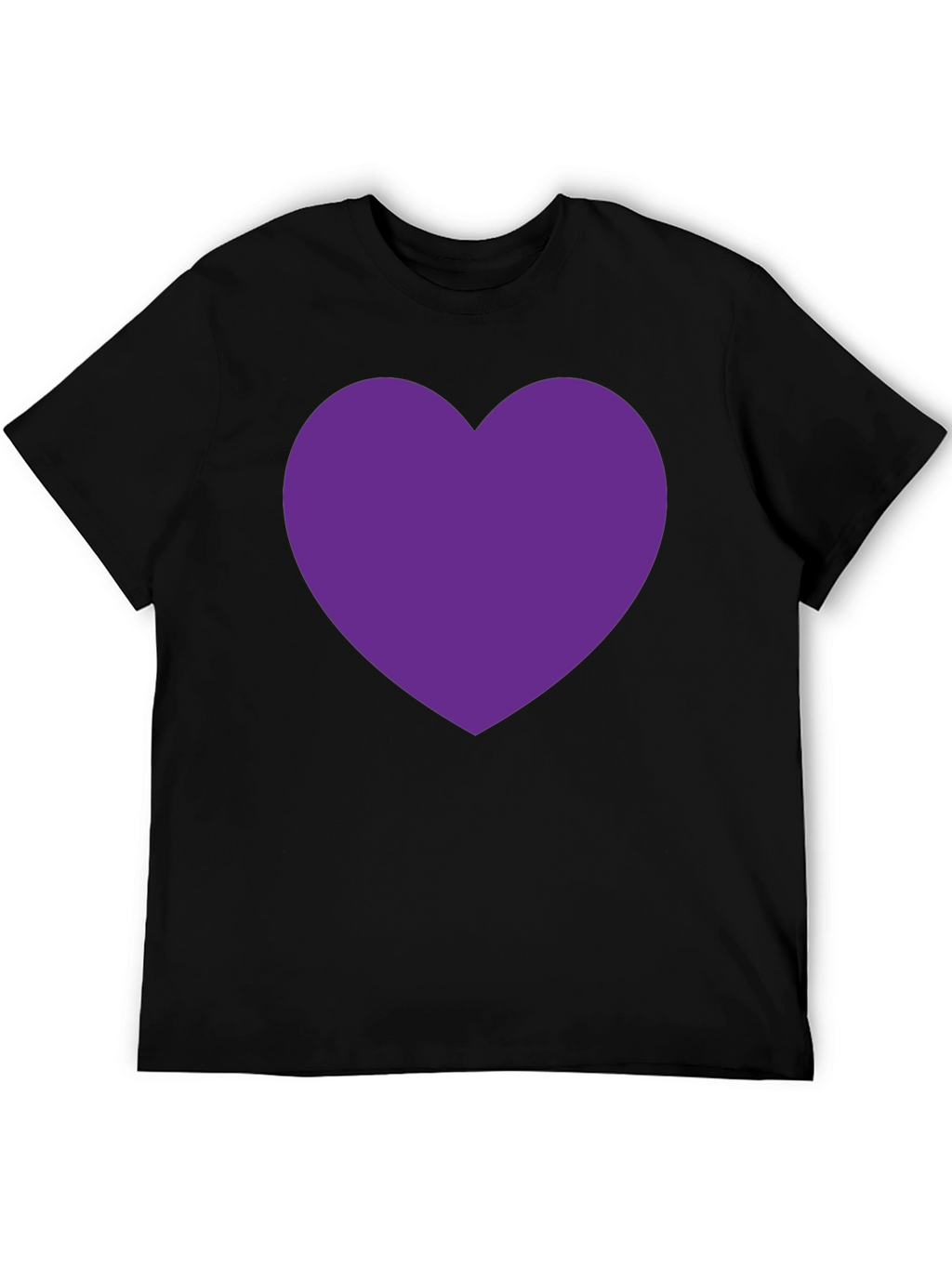 Heart Tee - Bold Purple Heart on Black