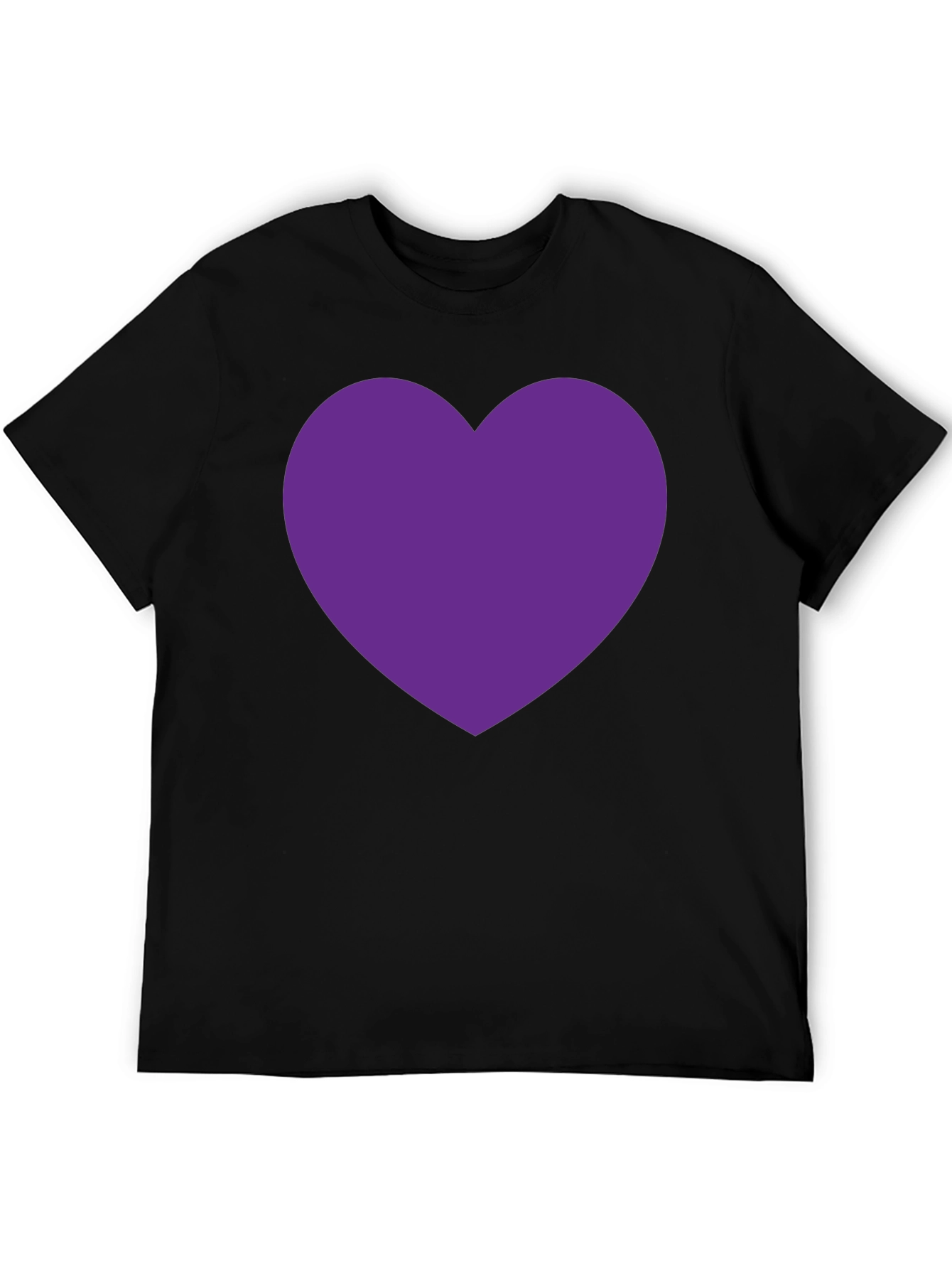 Heart Tee - Bold Purple Heart on Black