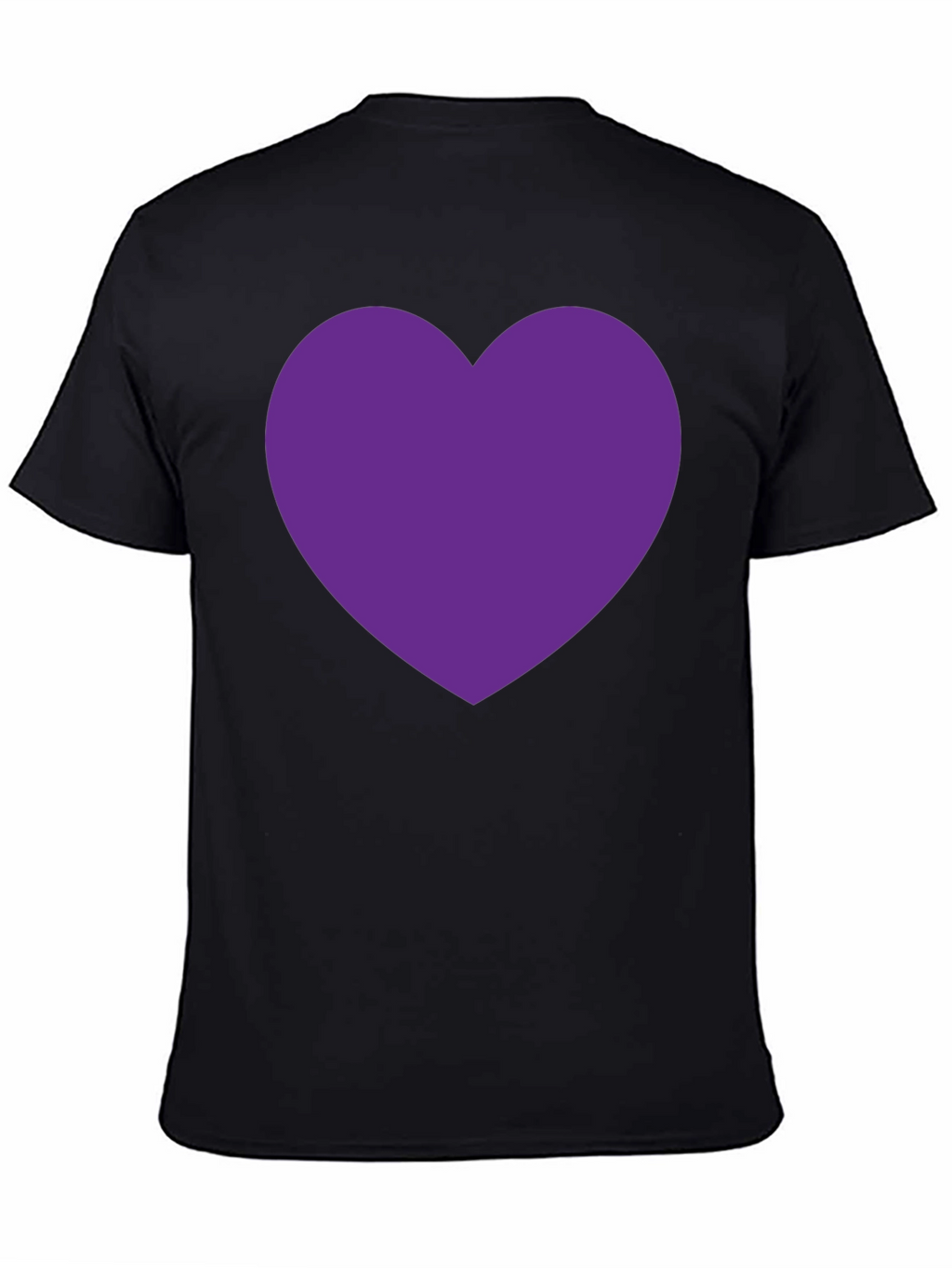 Heart Tee - Bold Purple Heart on Black