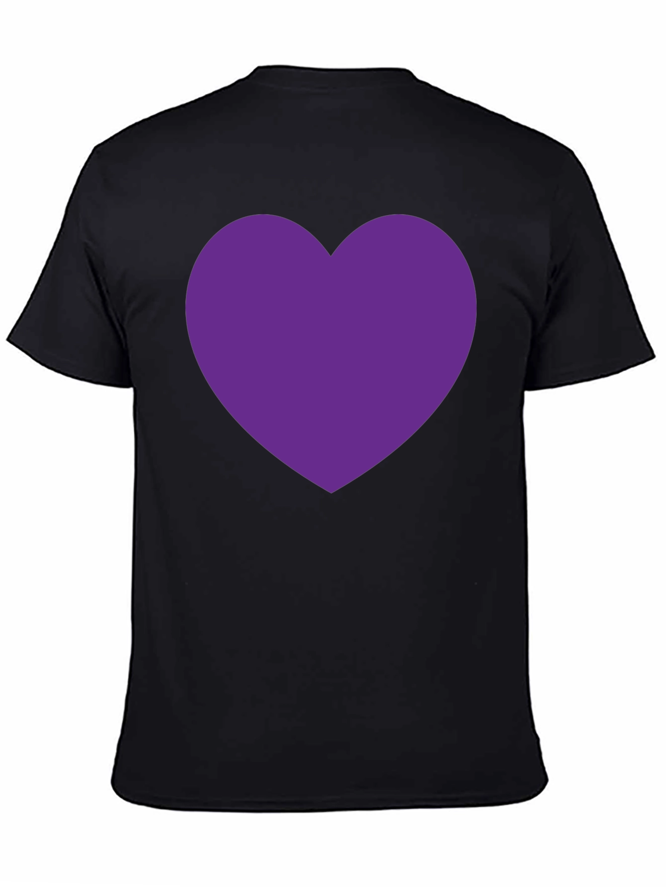 Heart Tee - Bold Purple Heart on Black