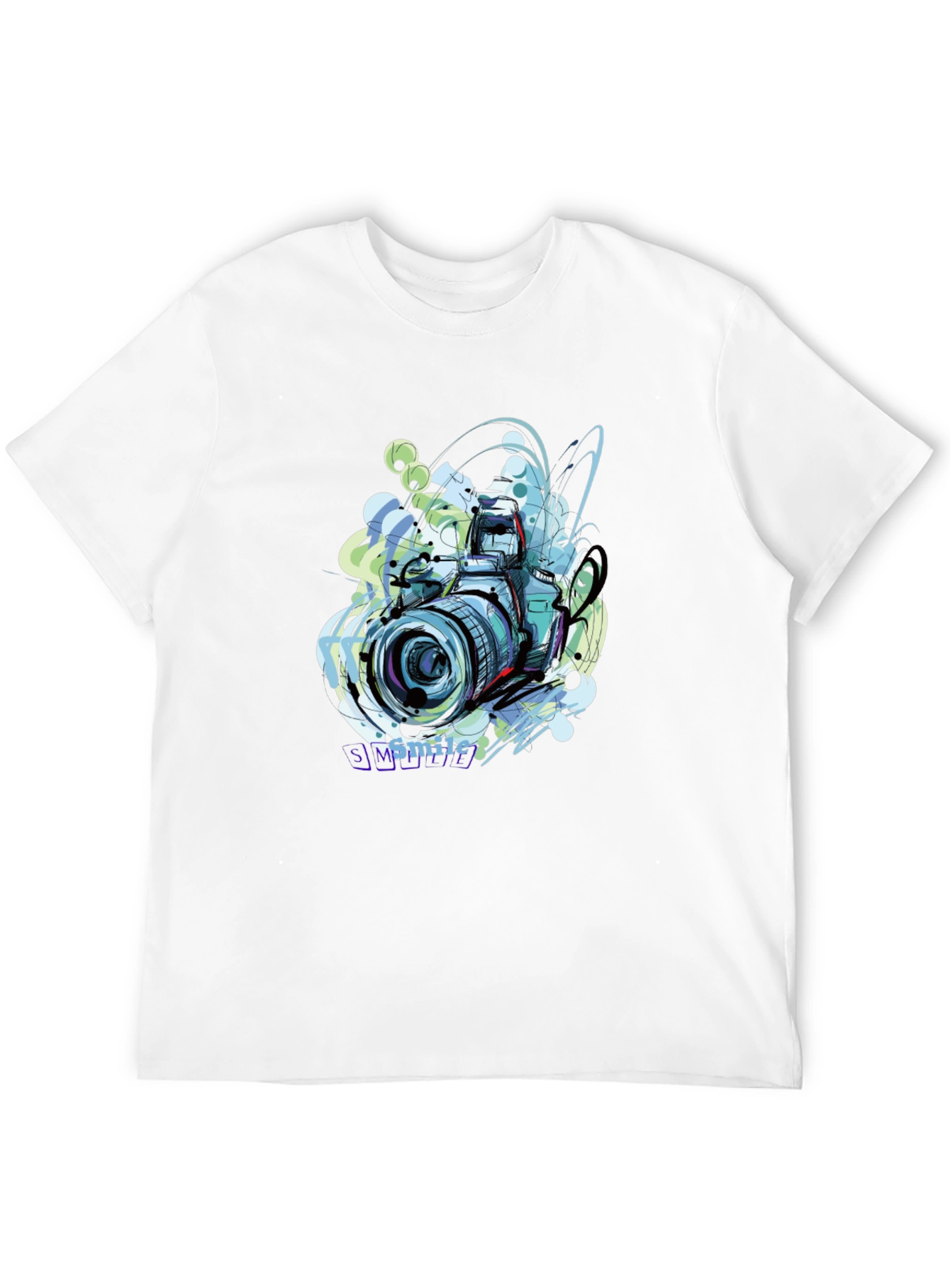 Camera Graphic Print Black T-Shirt